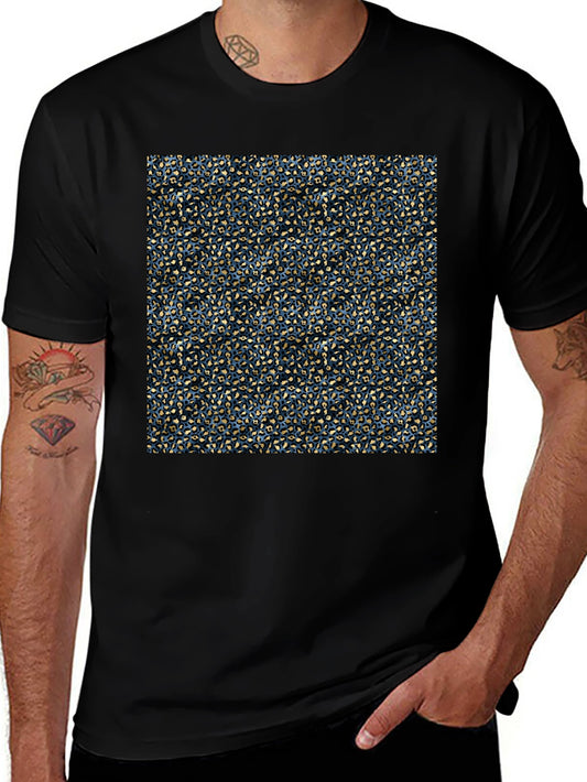 Abstract Pattern Mens Black T-Shirt