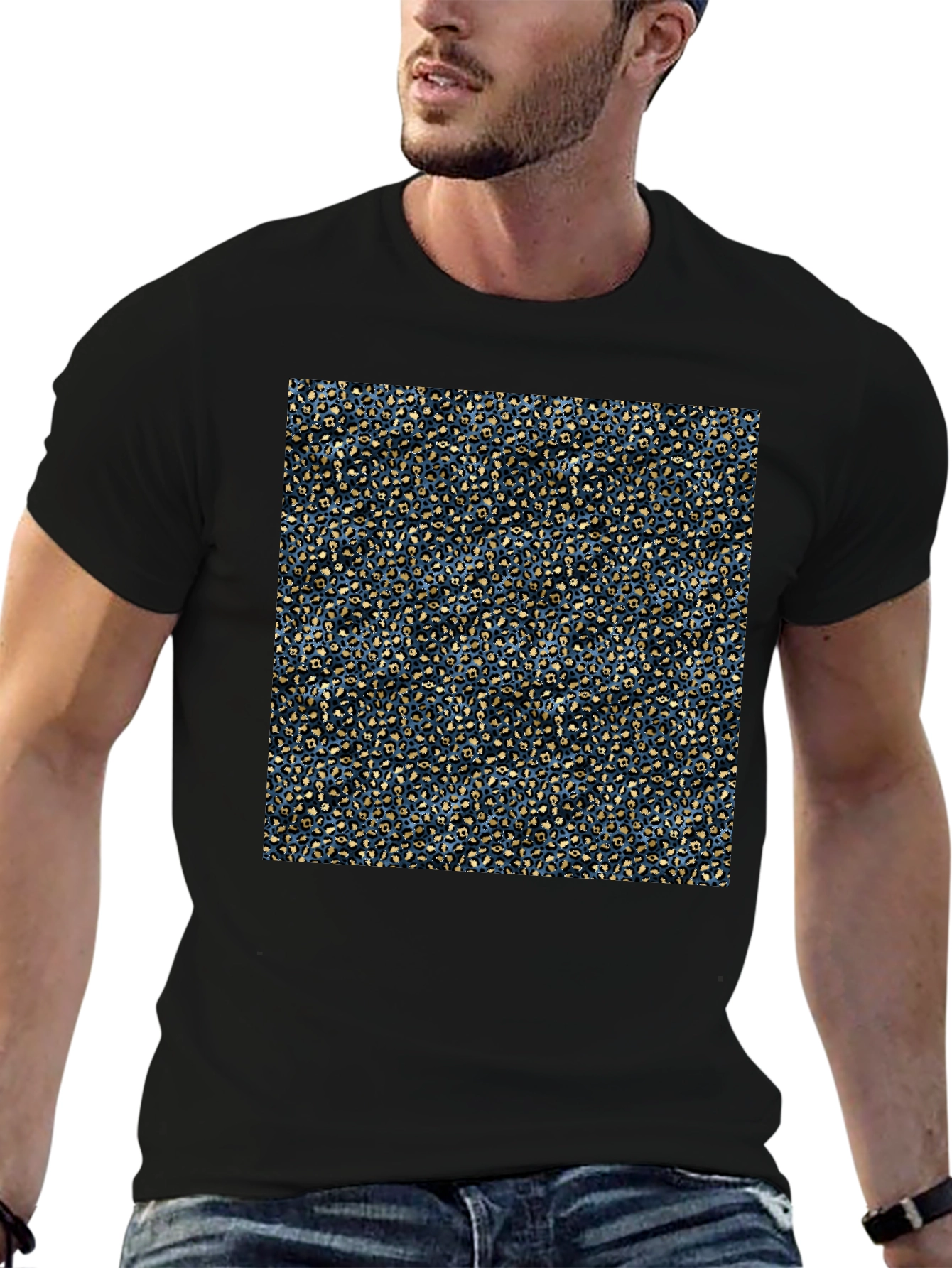 Abstract Pattern Mens Black T-Shirt