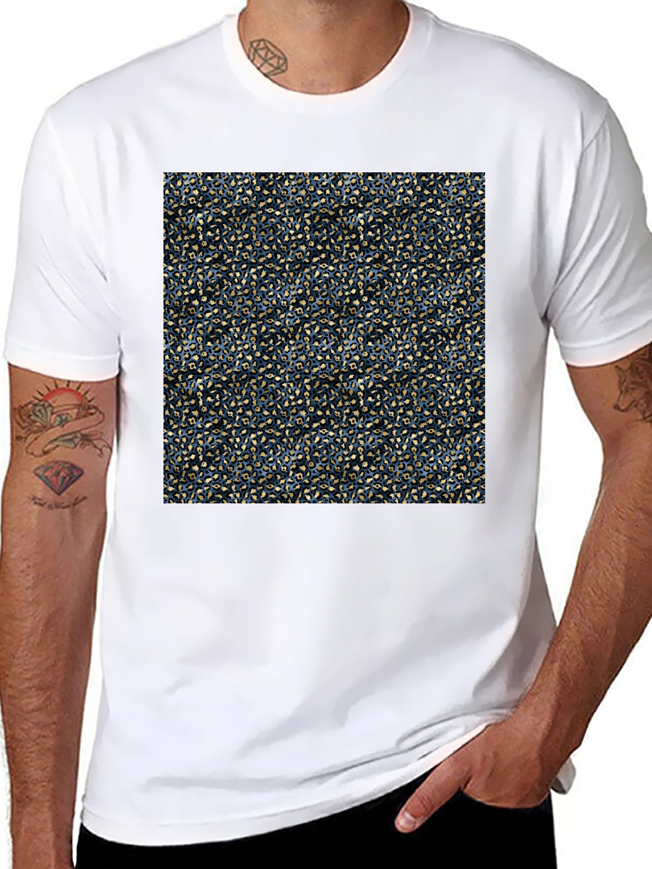 Abstract Pattern Mens Black T-Shirt