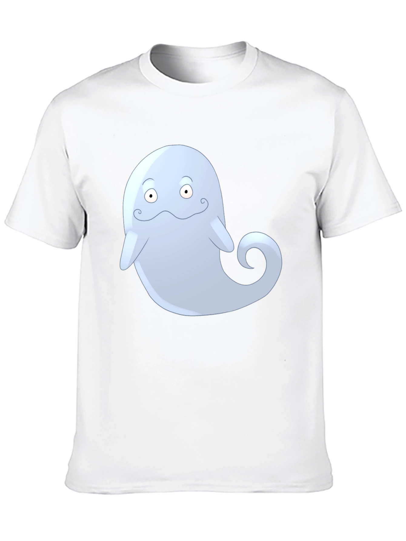 Cute Ghost Cartoon Graphic Black T-Shirt