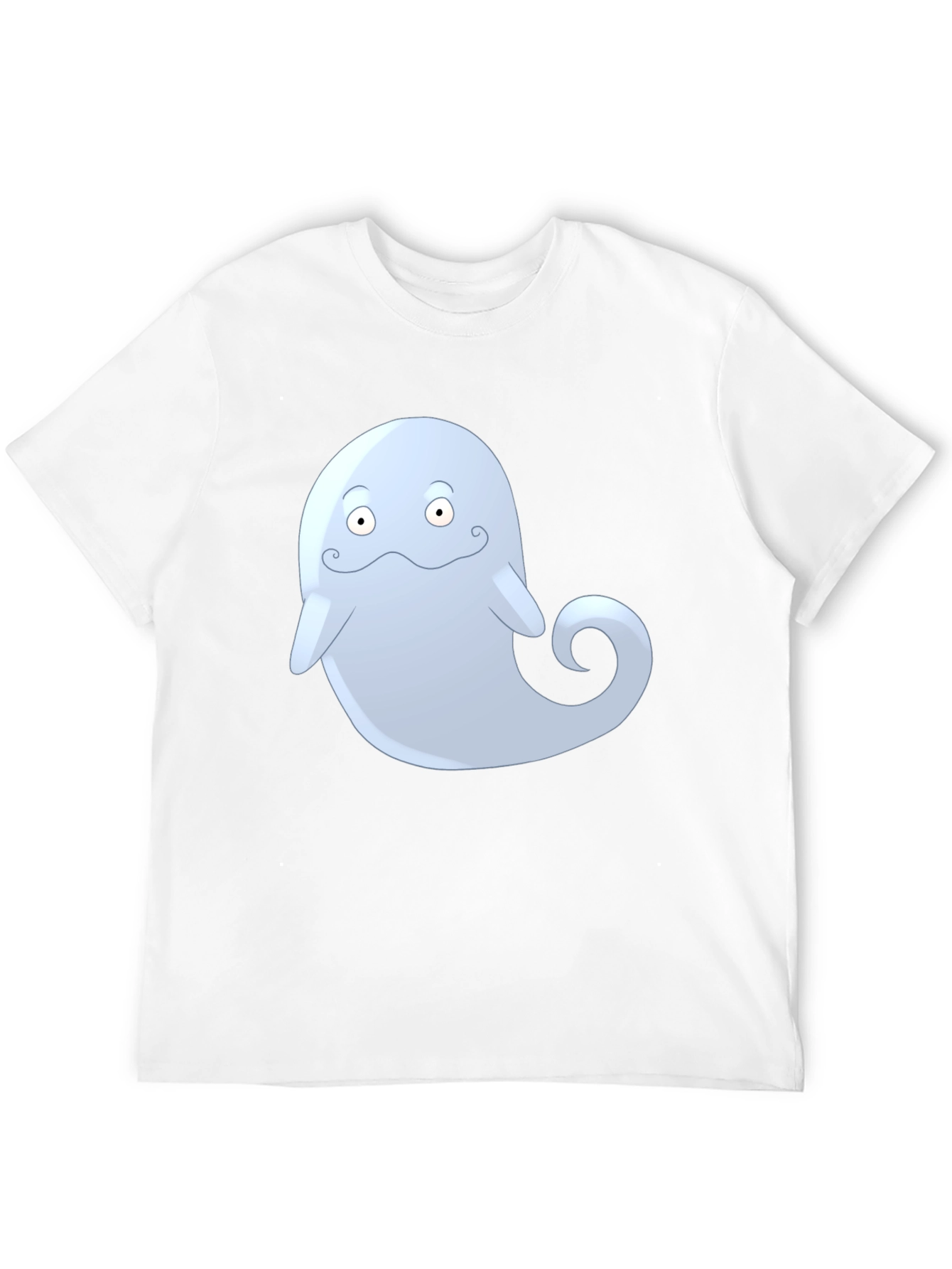 Cute Ghost Cartoon Graphic Black T-Shirt