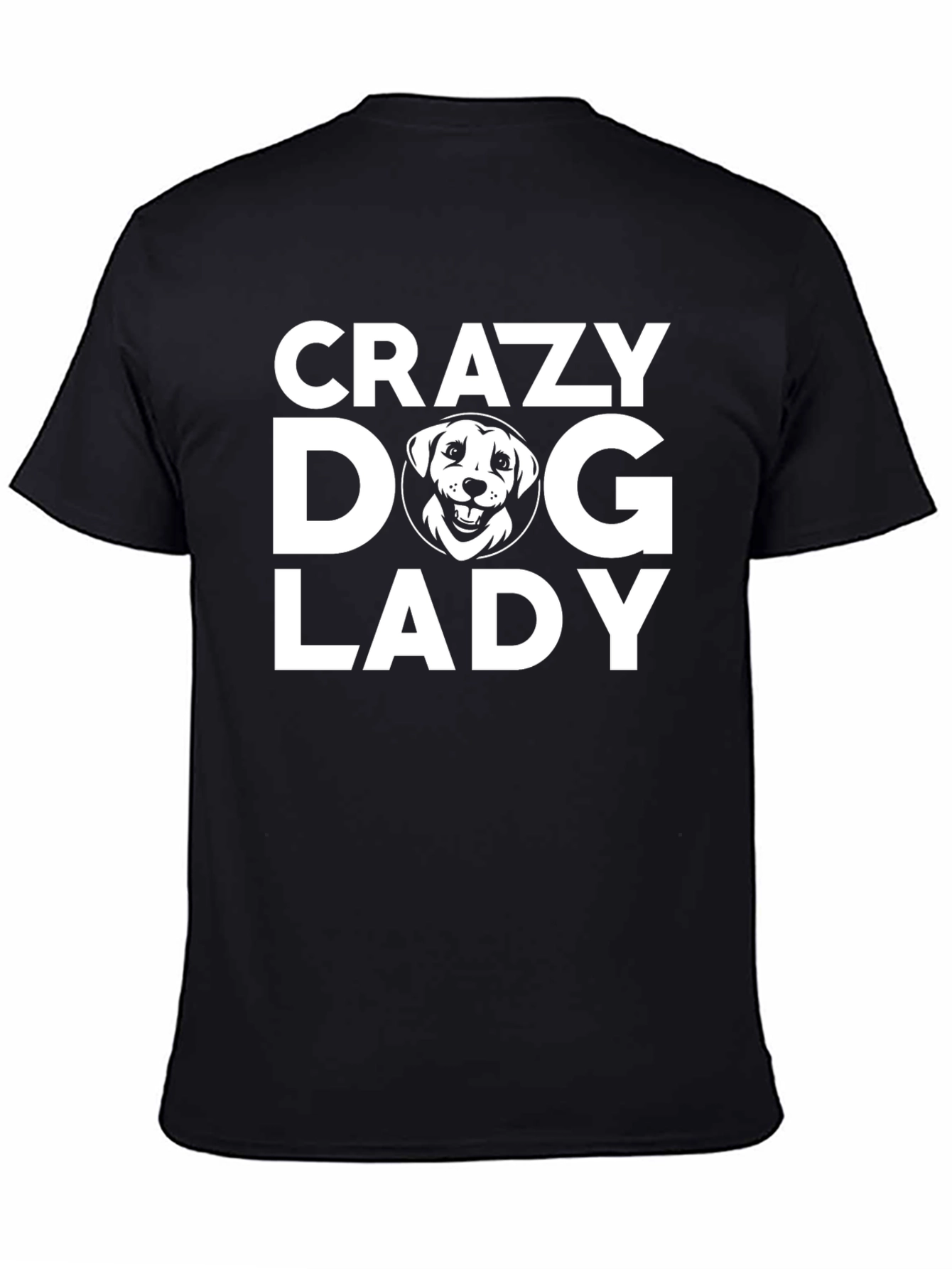 Crazy Dog Lady Graphic Tee - Black Cotton T-Shirt