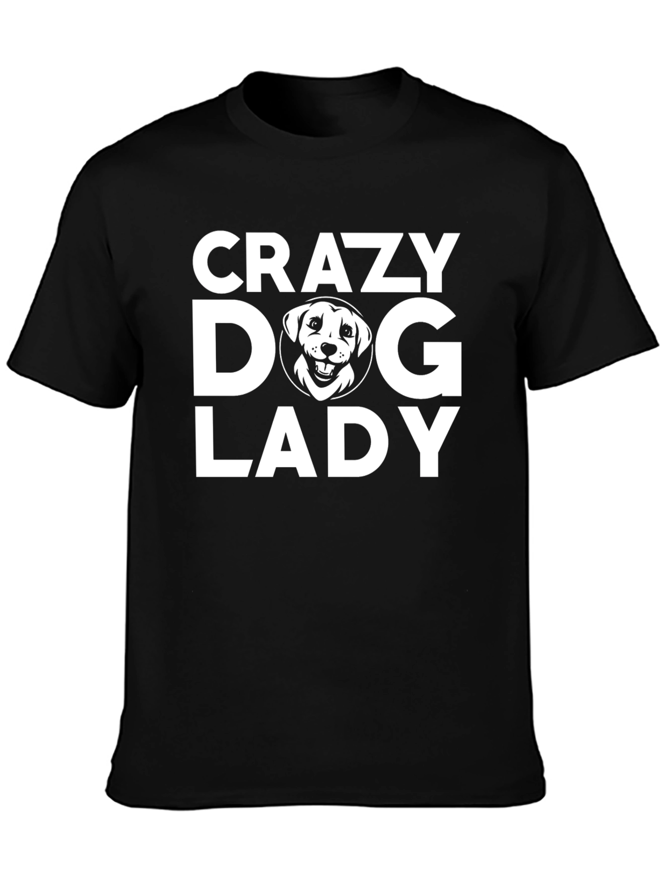 Crazy Dog Lady Graphic Tee - Black Cotton T-Shirt