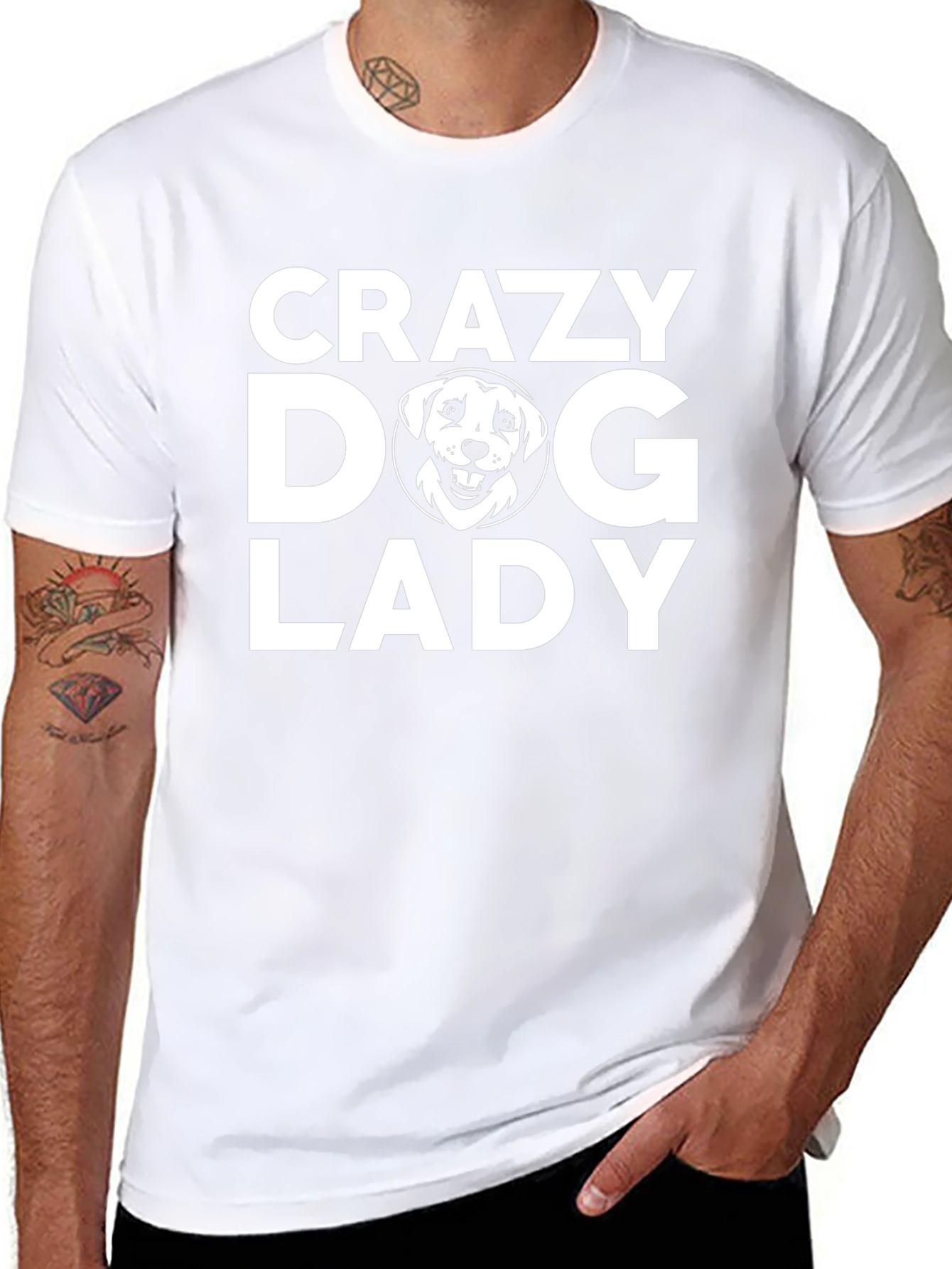 Crazy Dog Lady Graphic Tee - Black Cotton T-Shirt