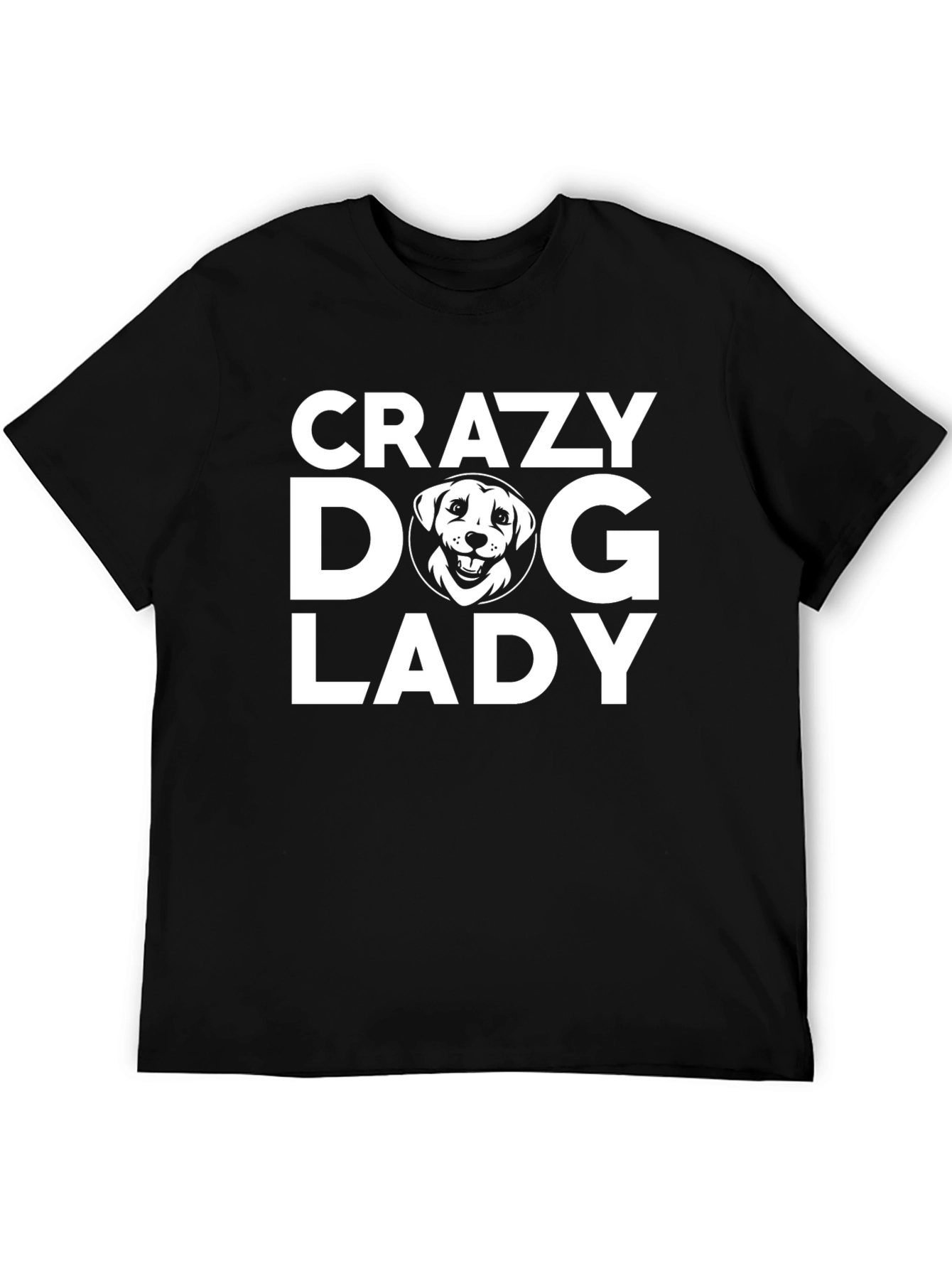Crazy Dog Lady Graphic Tee - Black Cotton T-Shirt