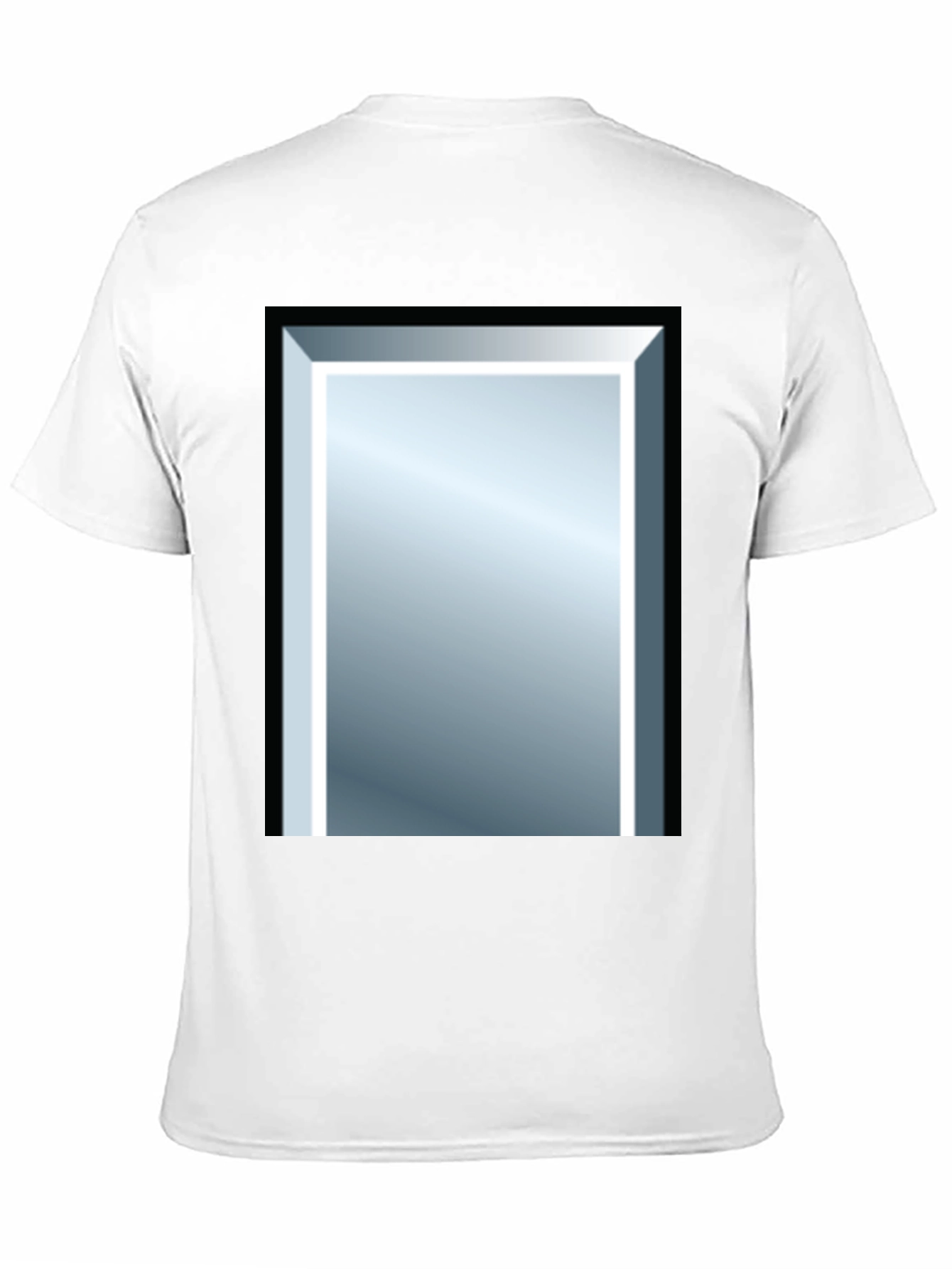 Black Tee with Rectangular Mirror Graphic