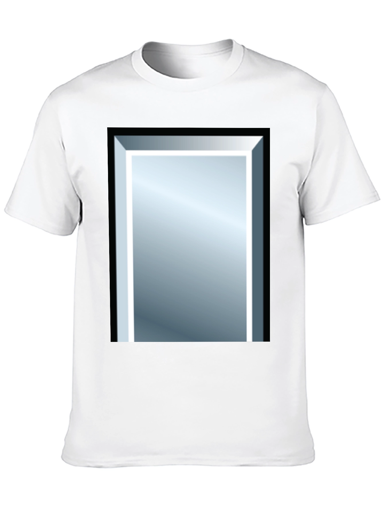 Black Tee with Rectangular Mirror Graphic