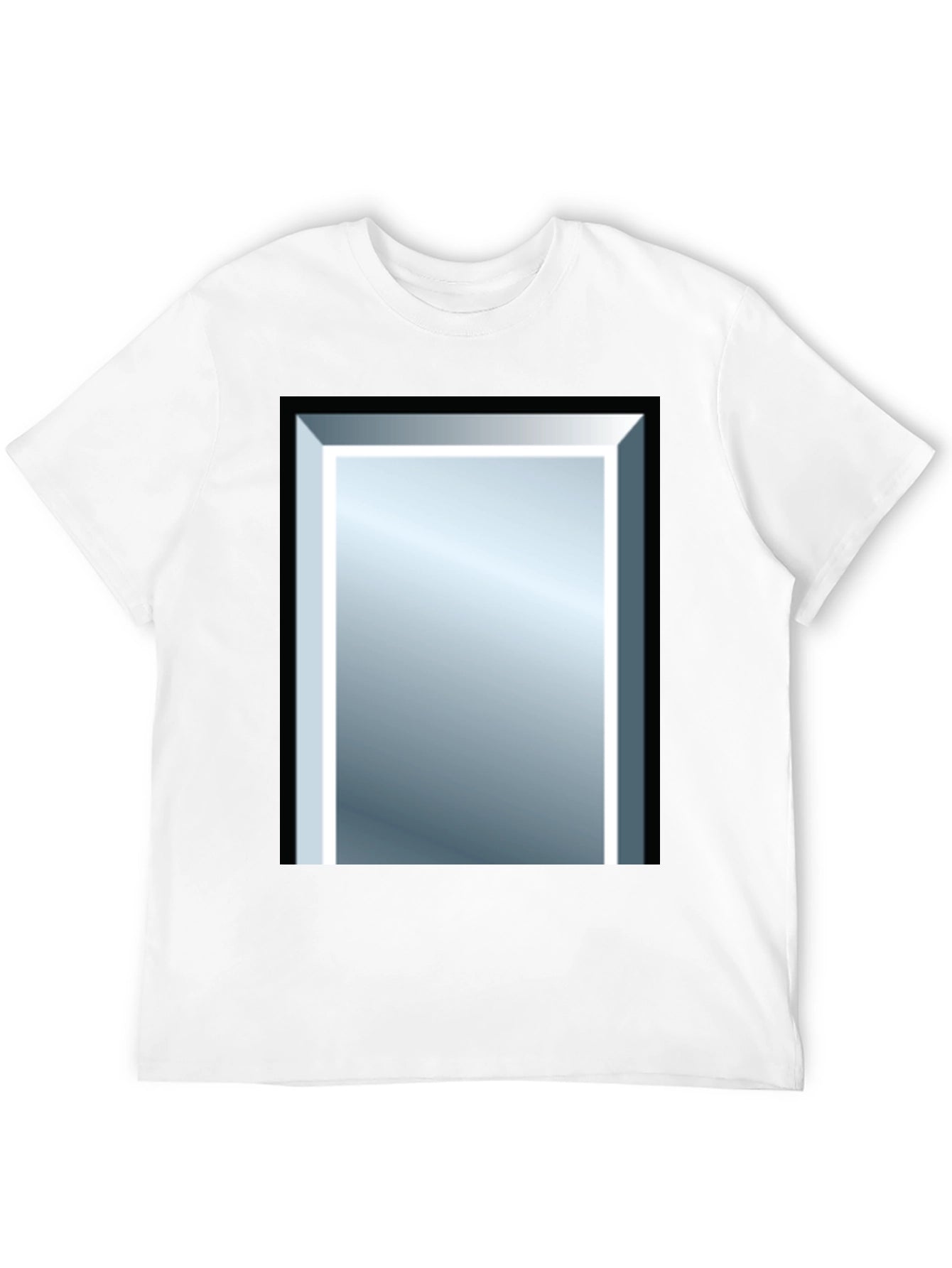 Black Tee with Rectangular Mirror Graphic