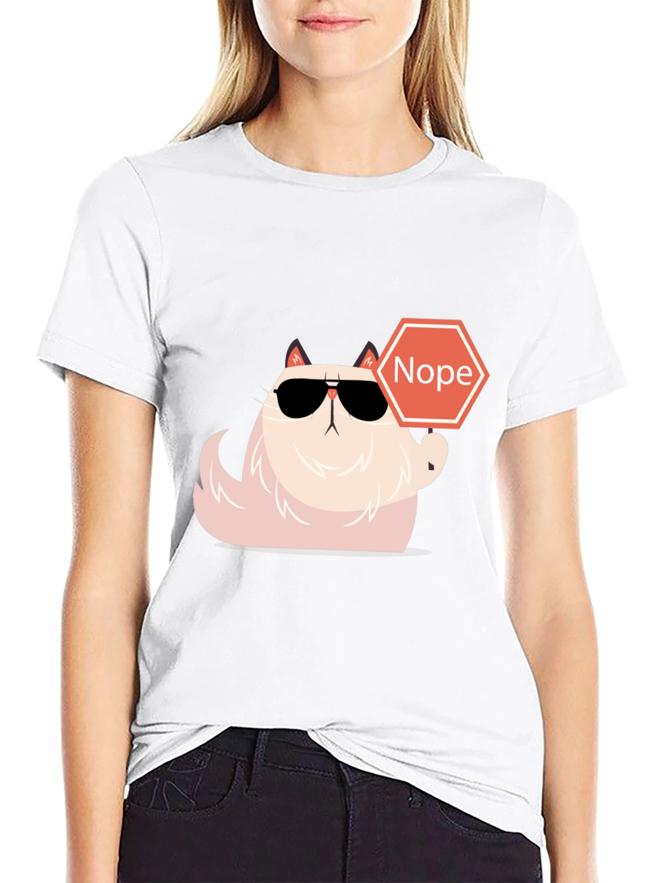 Cool Cat Nope T-Shirt - Funny Graphic Tee