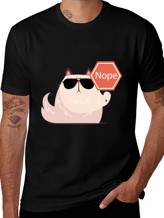 Cool Cat Nope T-Shirt - Funny Graphic Tee