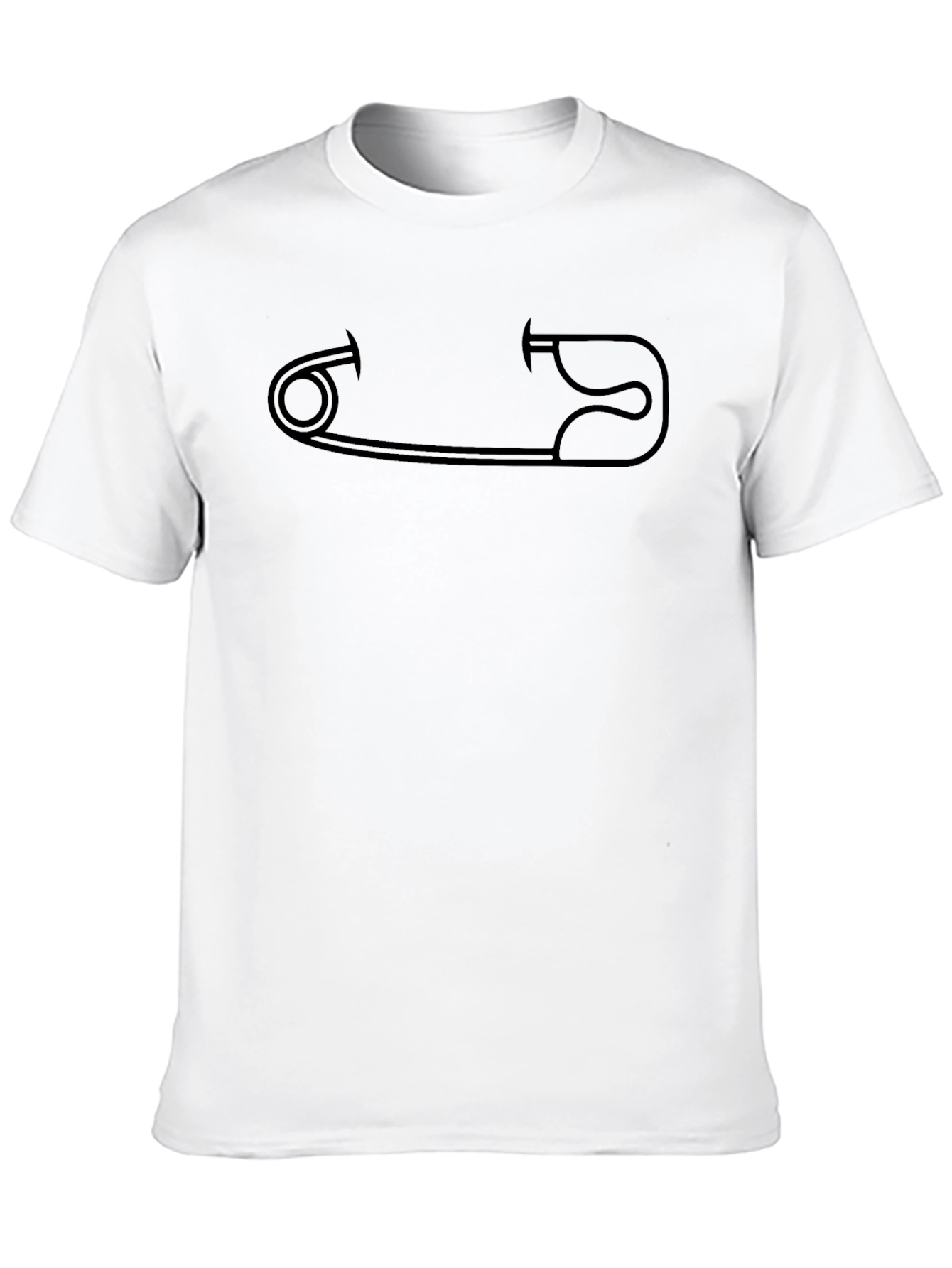 Safety Pin Graphic T-Shirt - Black