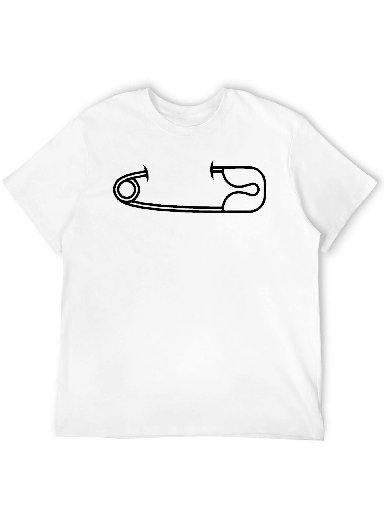 Safety Pin Graphic T-Shirt - Black