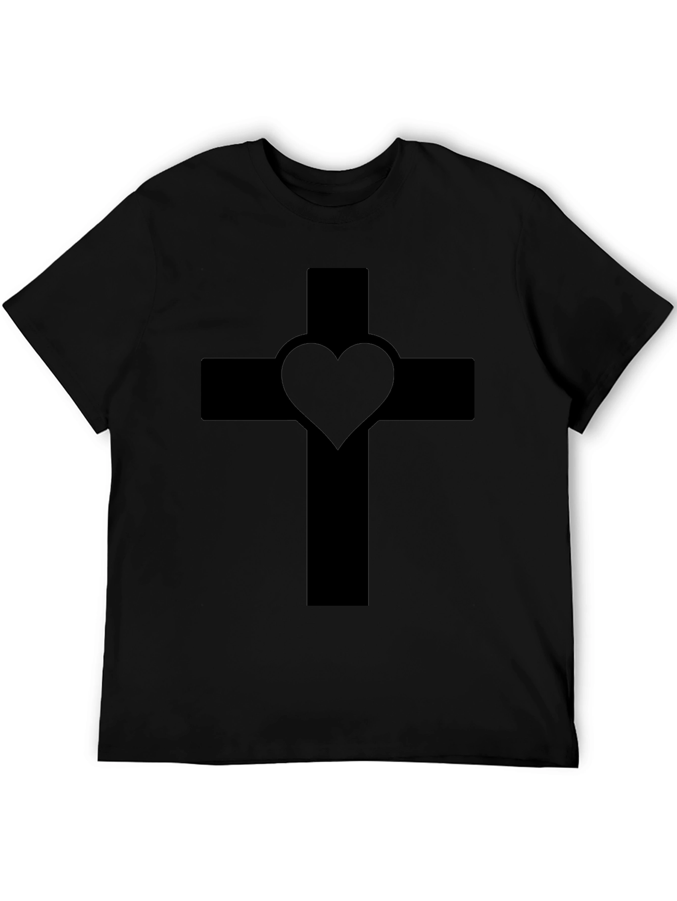 Heart Cross Black T-Shirt
