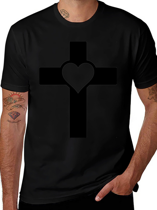 Heart Cross Black T-Shirt