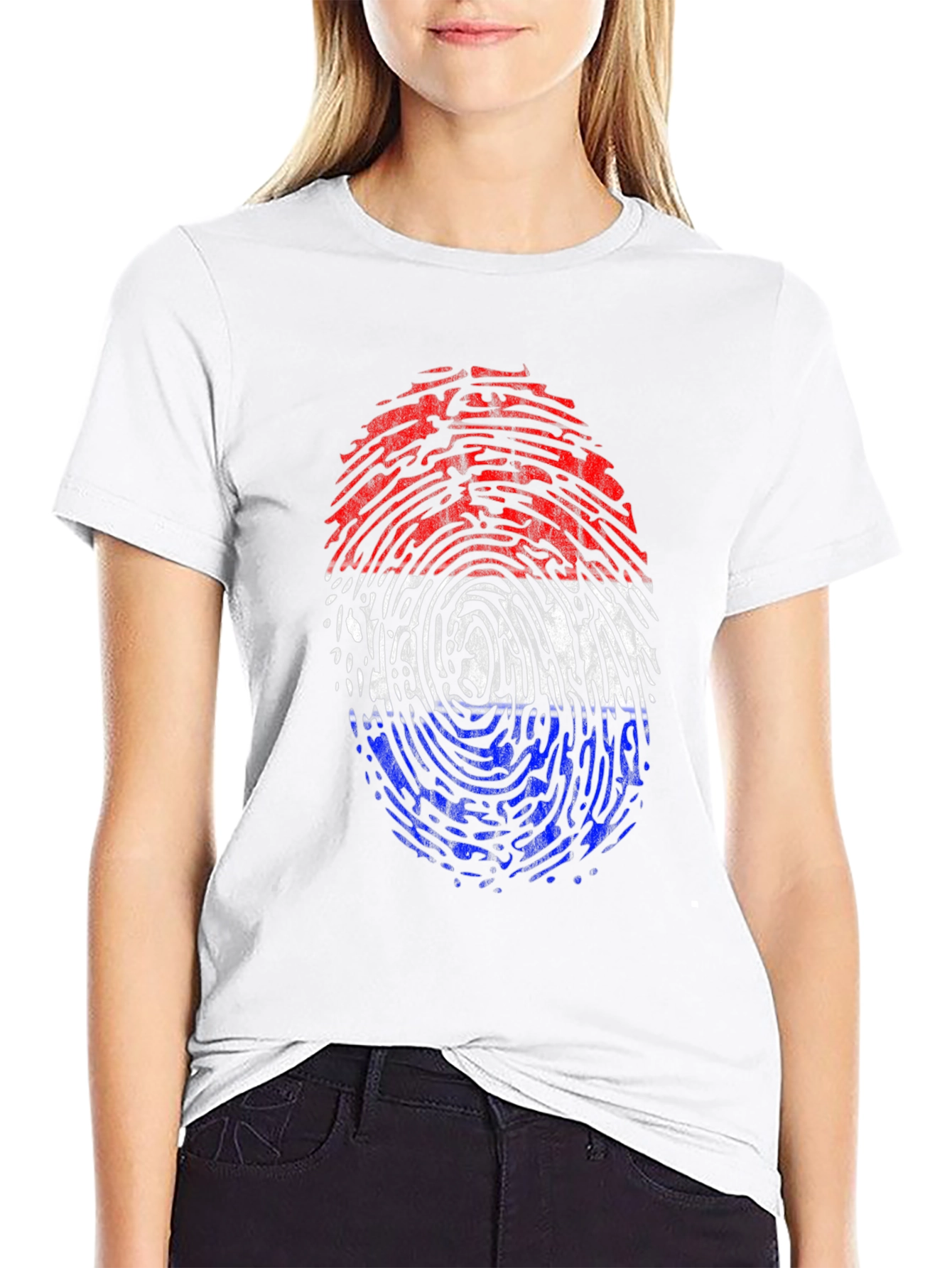Fingerprint Flag Graphic Tee - Black