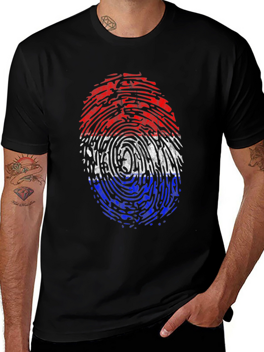 Fingerprint Flag Graphic Tee - Black