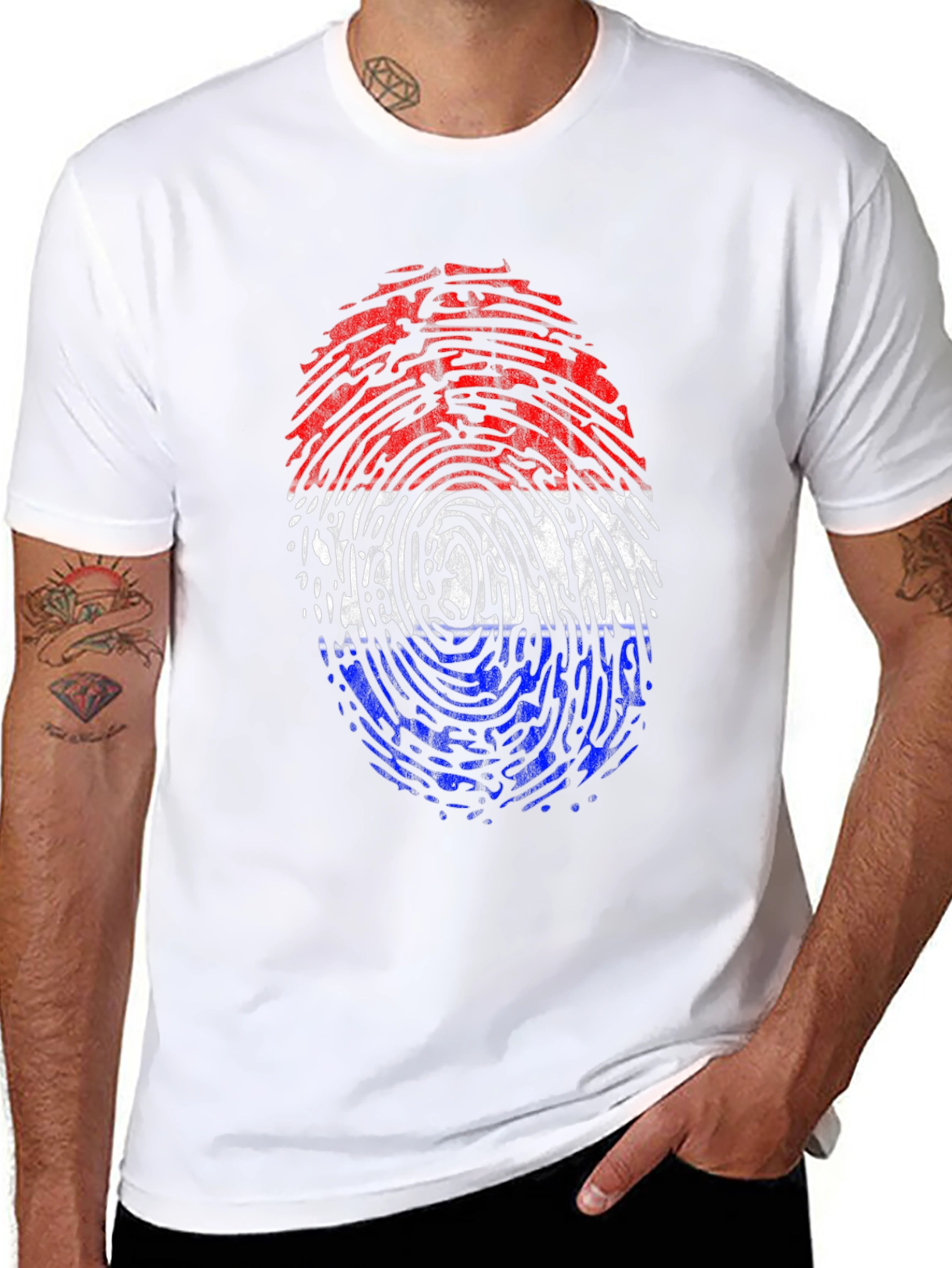 Fingerprint Flag Graphic Tee - Black
