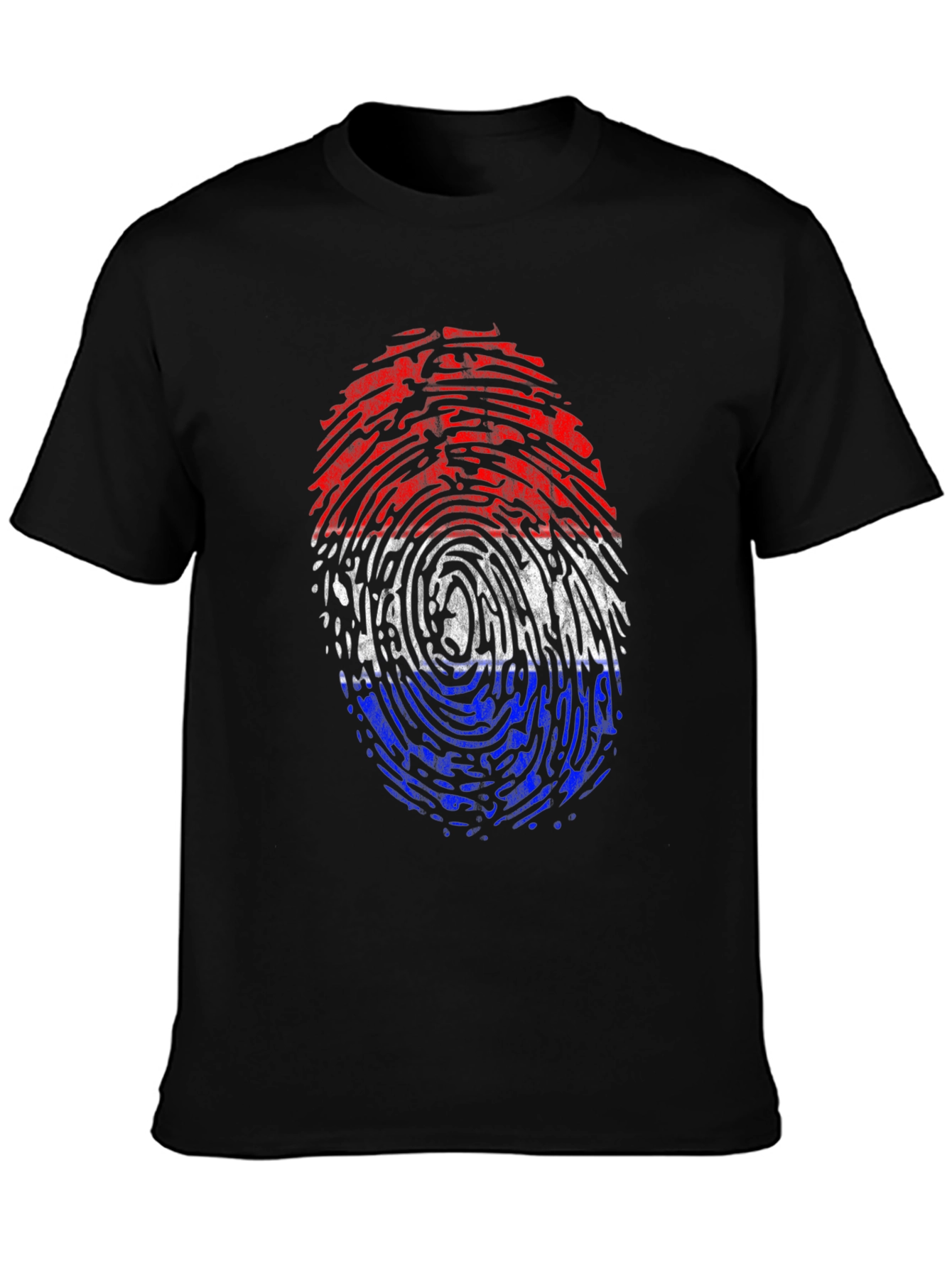 Fingerprint Flag Graphic Tee - Black