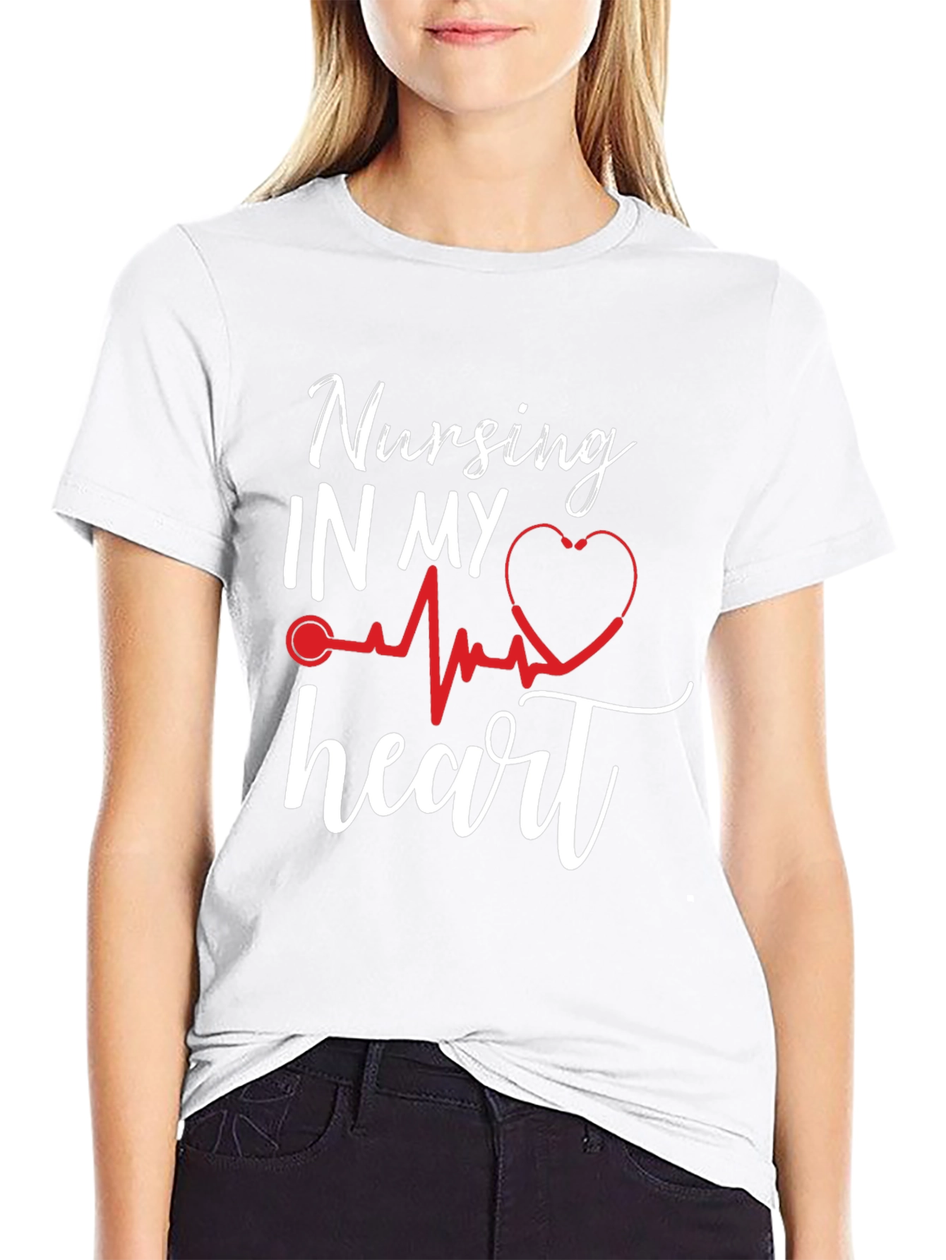 Nursing In My Heart T-Shirt Nurse Love Gift