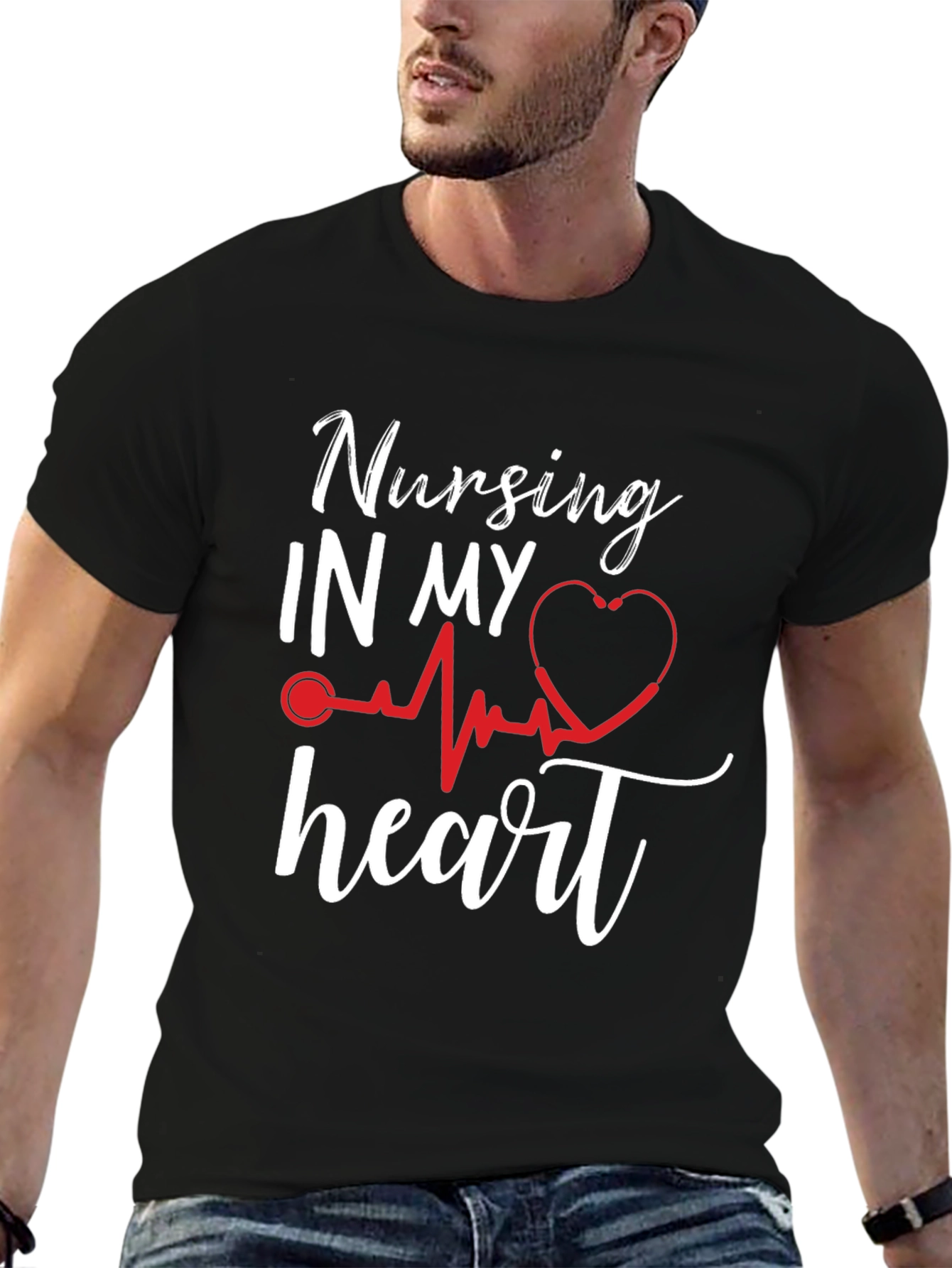 Nursing In My Heart T-Shirt Nurse Love Gift