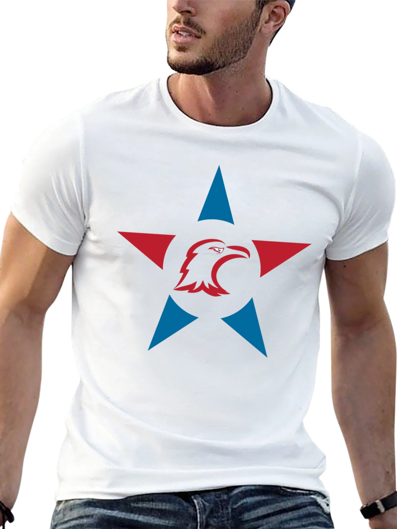Eagle Star Graphic Tee - Black Cotton Blend T-Shirt