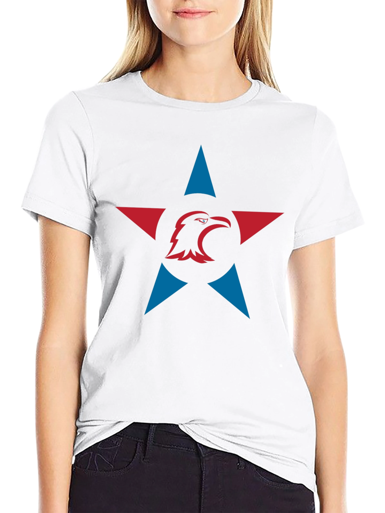 Eagle Star Graphic Tee - Black Cotton Blend T-Shirt