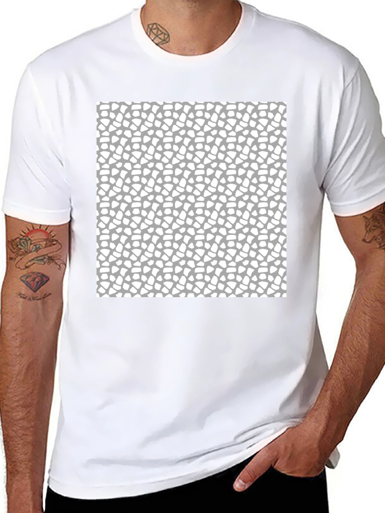 Modern Abstract Pattern Black T-Shirt
