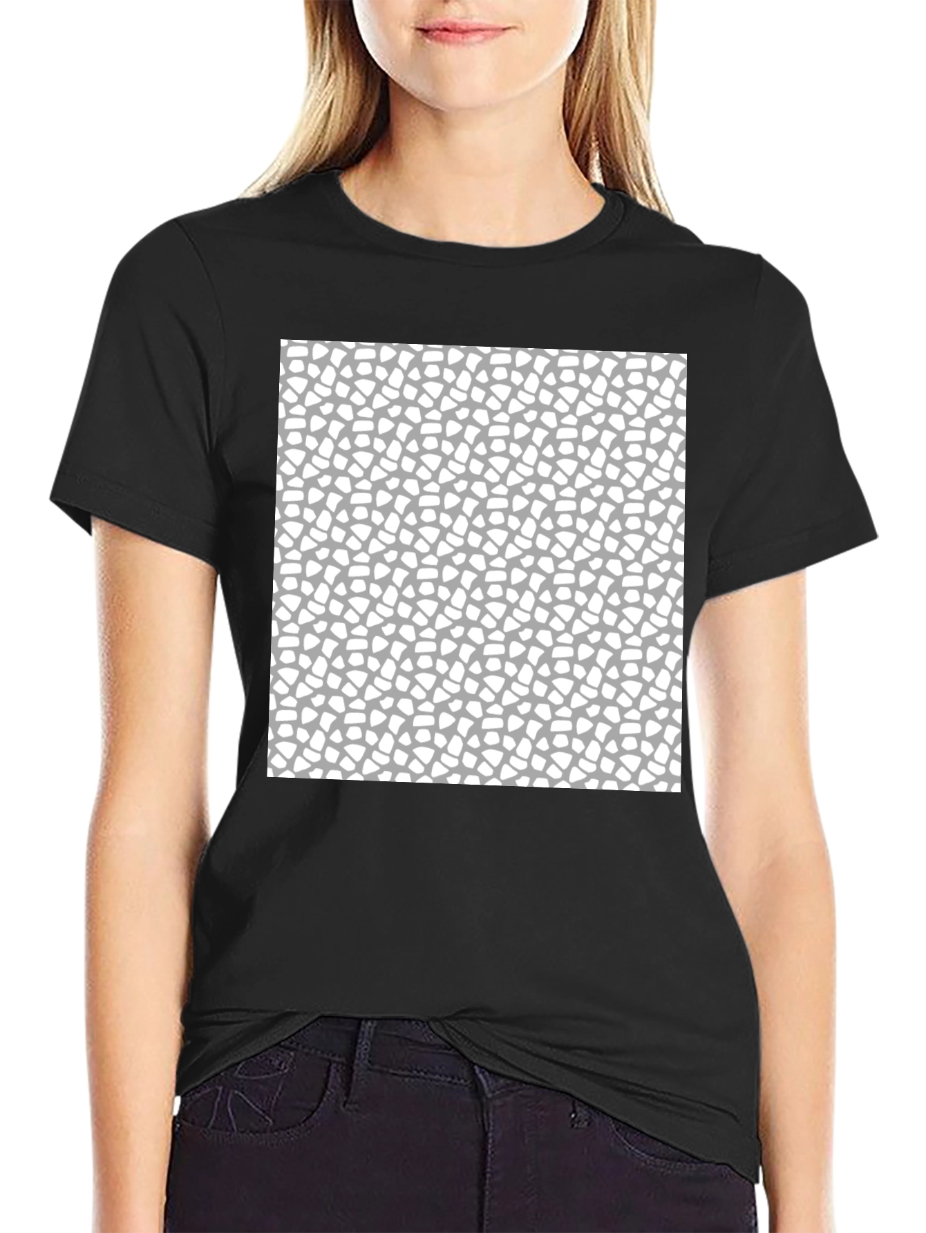 Modern Abstract Pattern Black T-Shirt