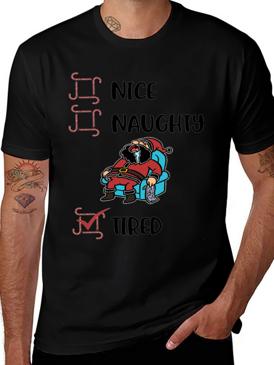 Tired Santa Christmas Graphic T-Shirt