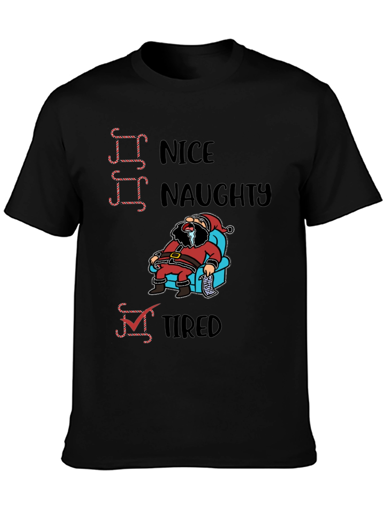 Tired Santa Christmas Graphic T-Shirt
