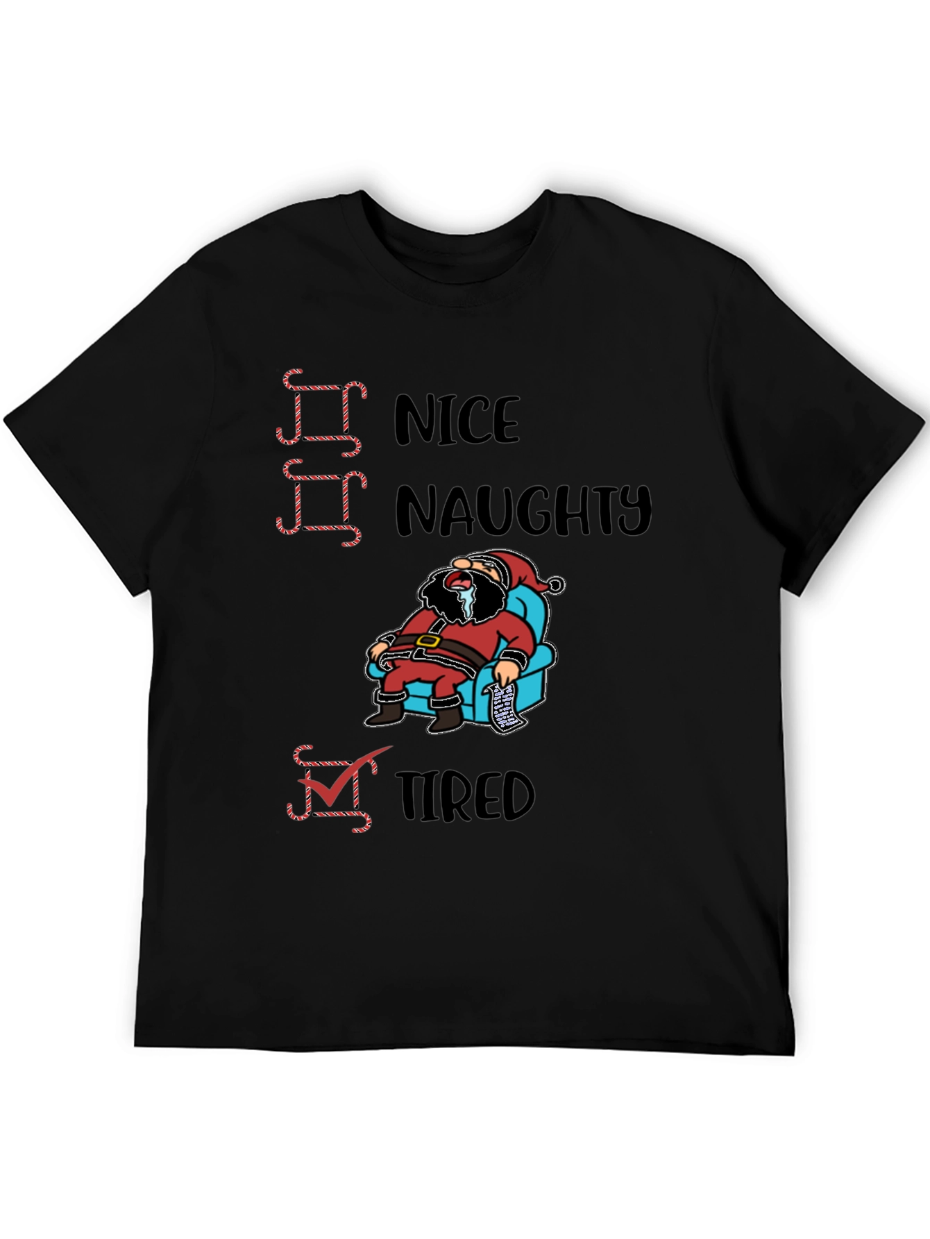 Tired Santa Christmas Graphic T-Shirt
