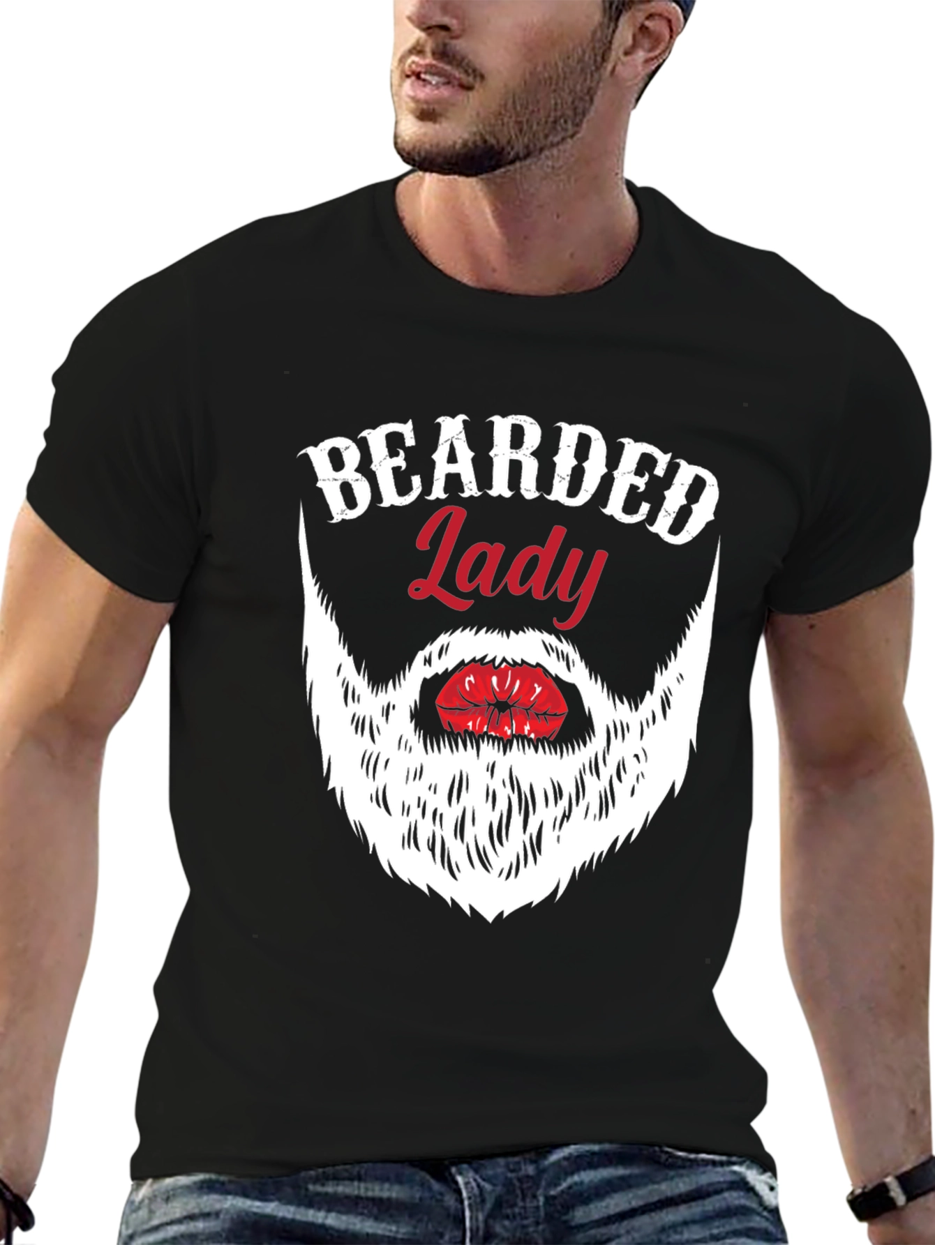 Bearded Lady Graphic Tee - Novelty Humor T-Shirt