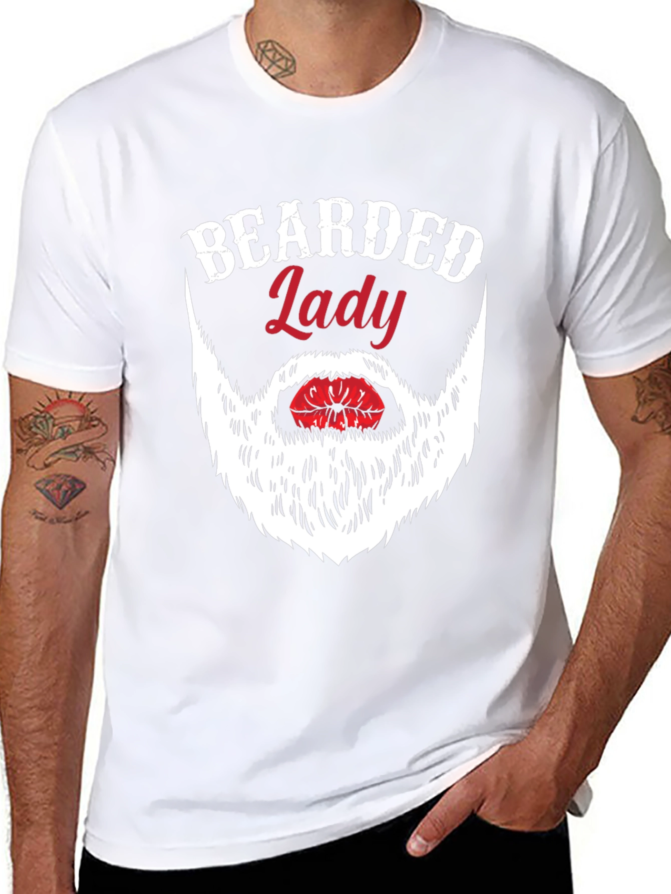 Bearded Lady Graphic Tee - Novelty Humor T-Shirt