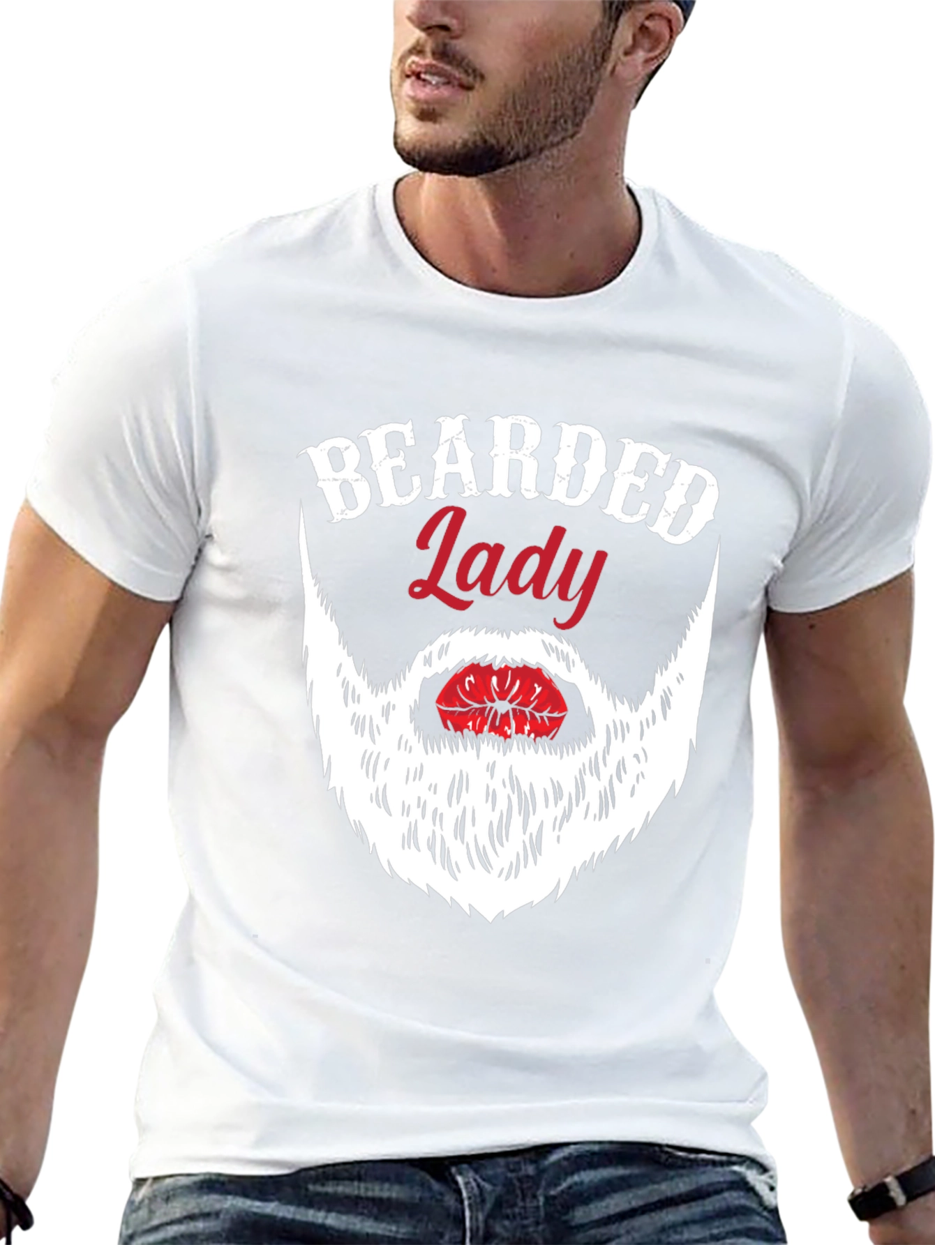 Bearded Lady Graphic Tee - Novelty Humor T-Shirt