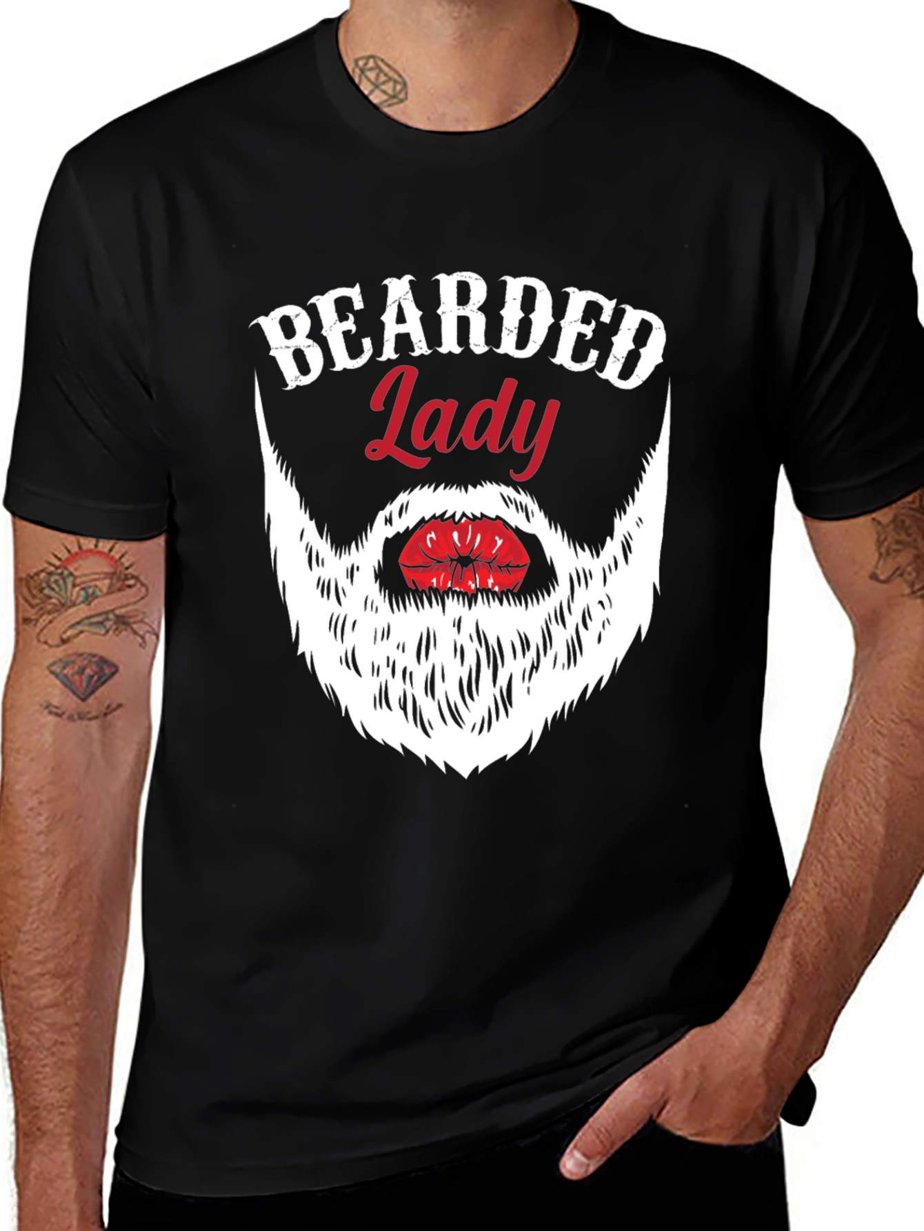 Bearded Lady Graphic Tee - Novelty Humor T-Shirt
