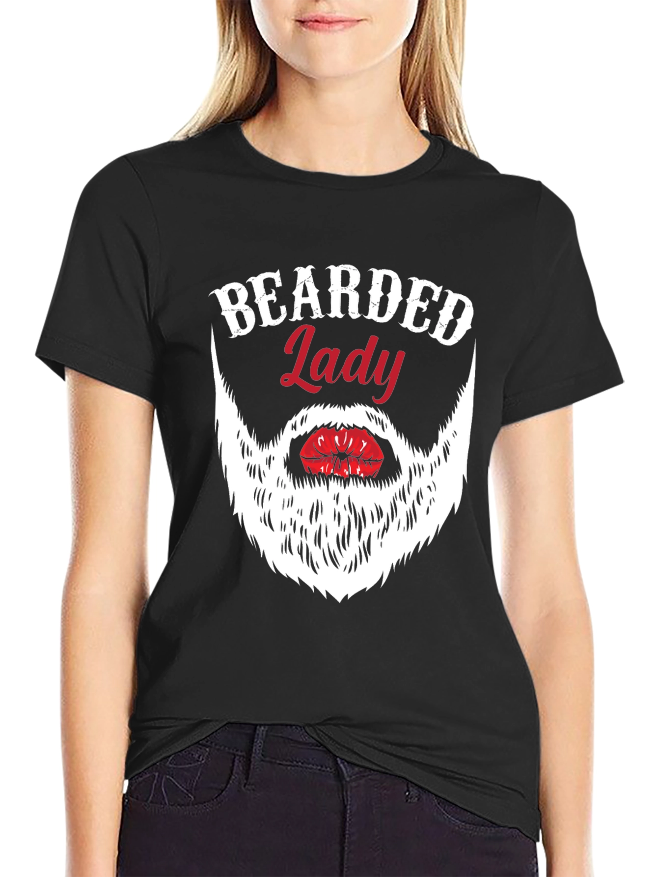 Bearded Lady Graphic Tee - Novelty Humor T-Shirt