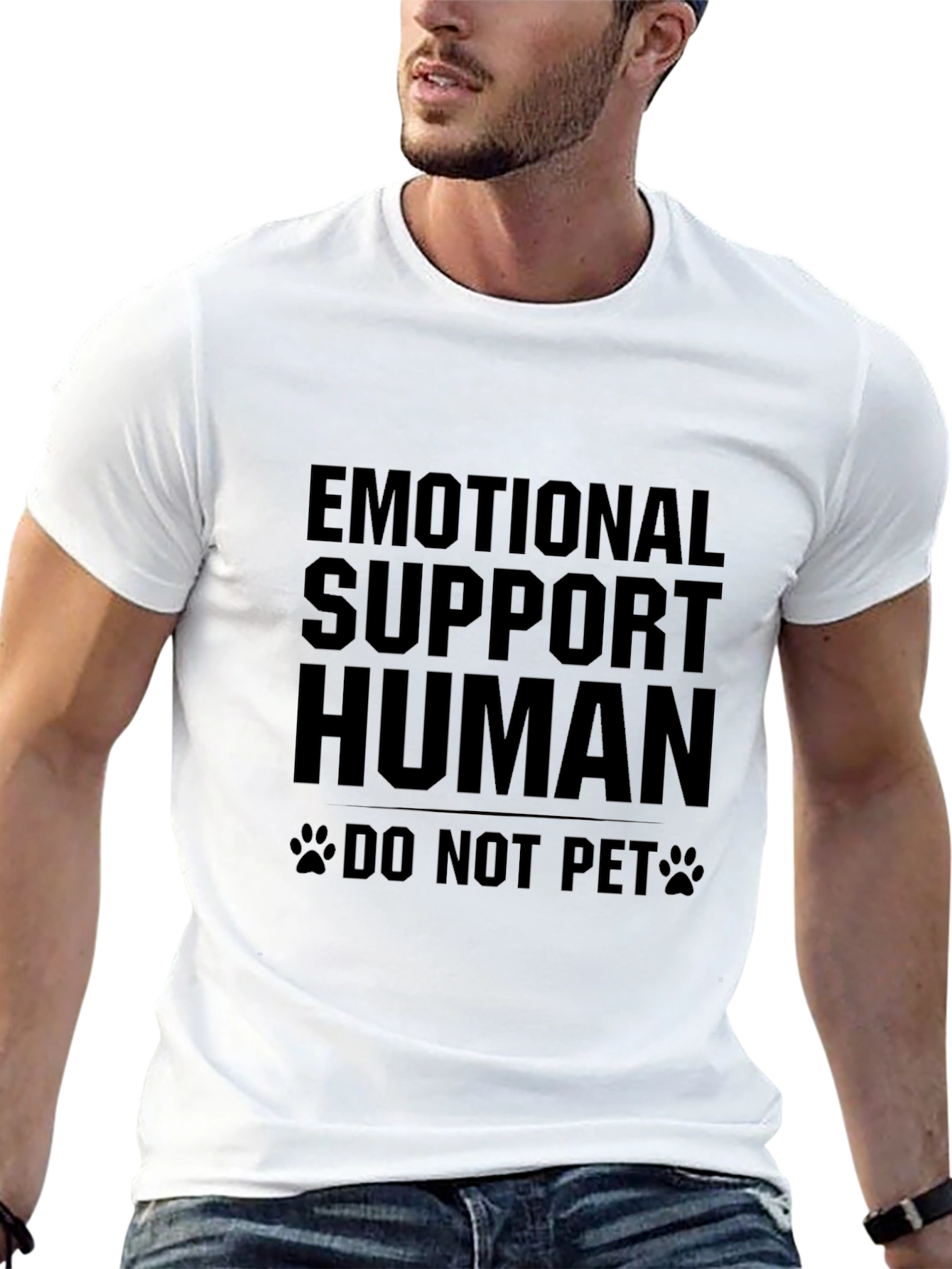 Emotional Support Human Black Graphic Tee