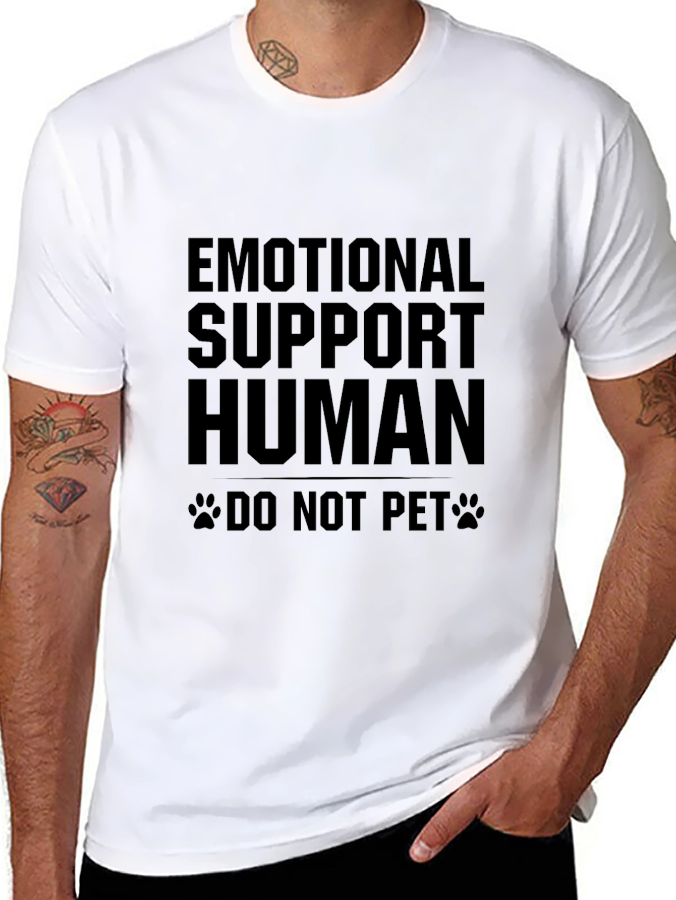 Emotional Support Human Black Graphic Tee
