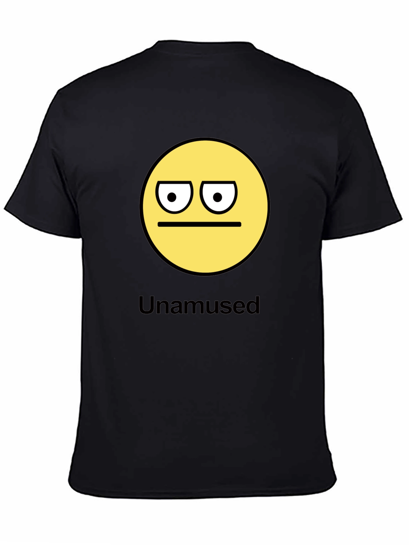 Unamused Emoji Graphic Black T-Shirt