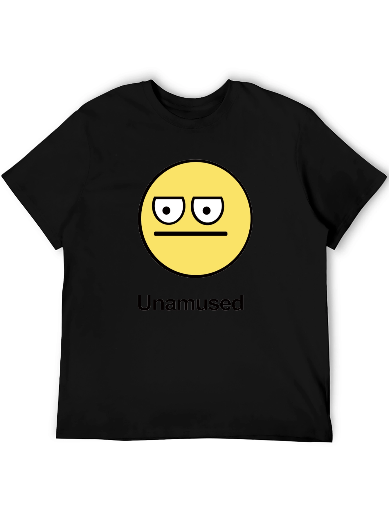 Unamused Emoji Graphic Black T-Shirt