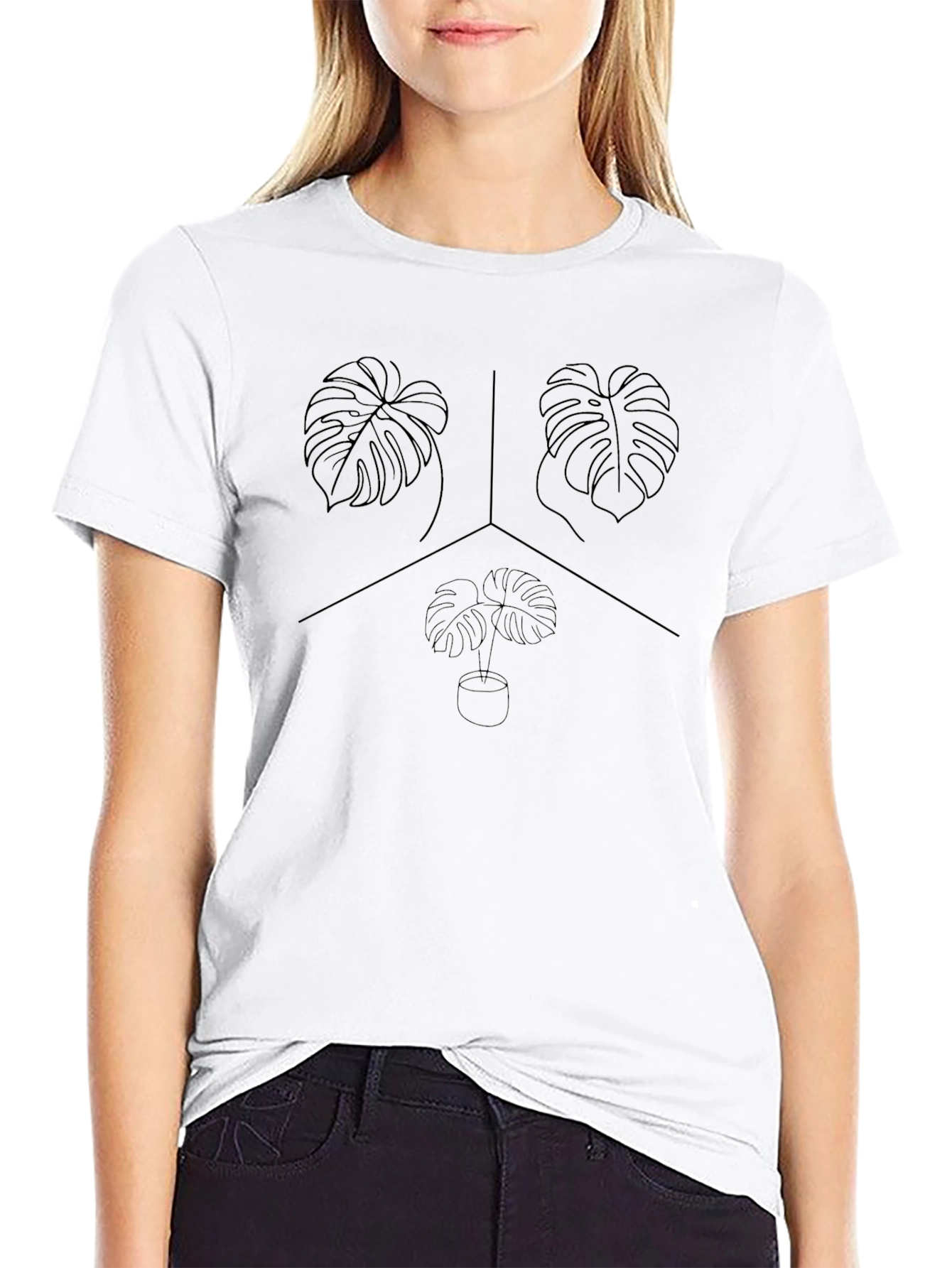 Minimalist Monstera Plant T-Shirt