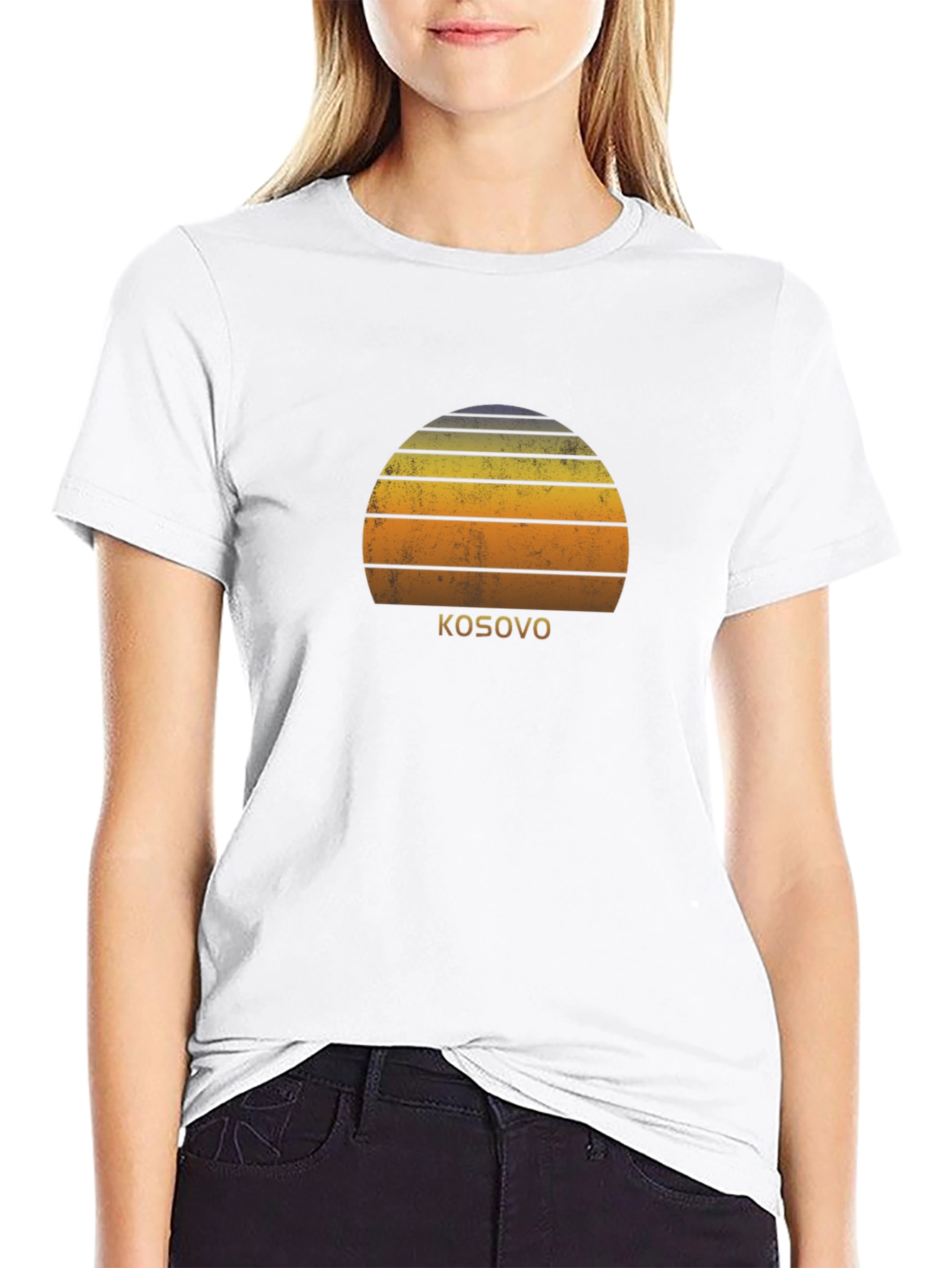 Kosovo Sunset Graphic Tee - Stylish Black T-Shirt