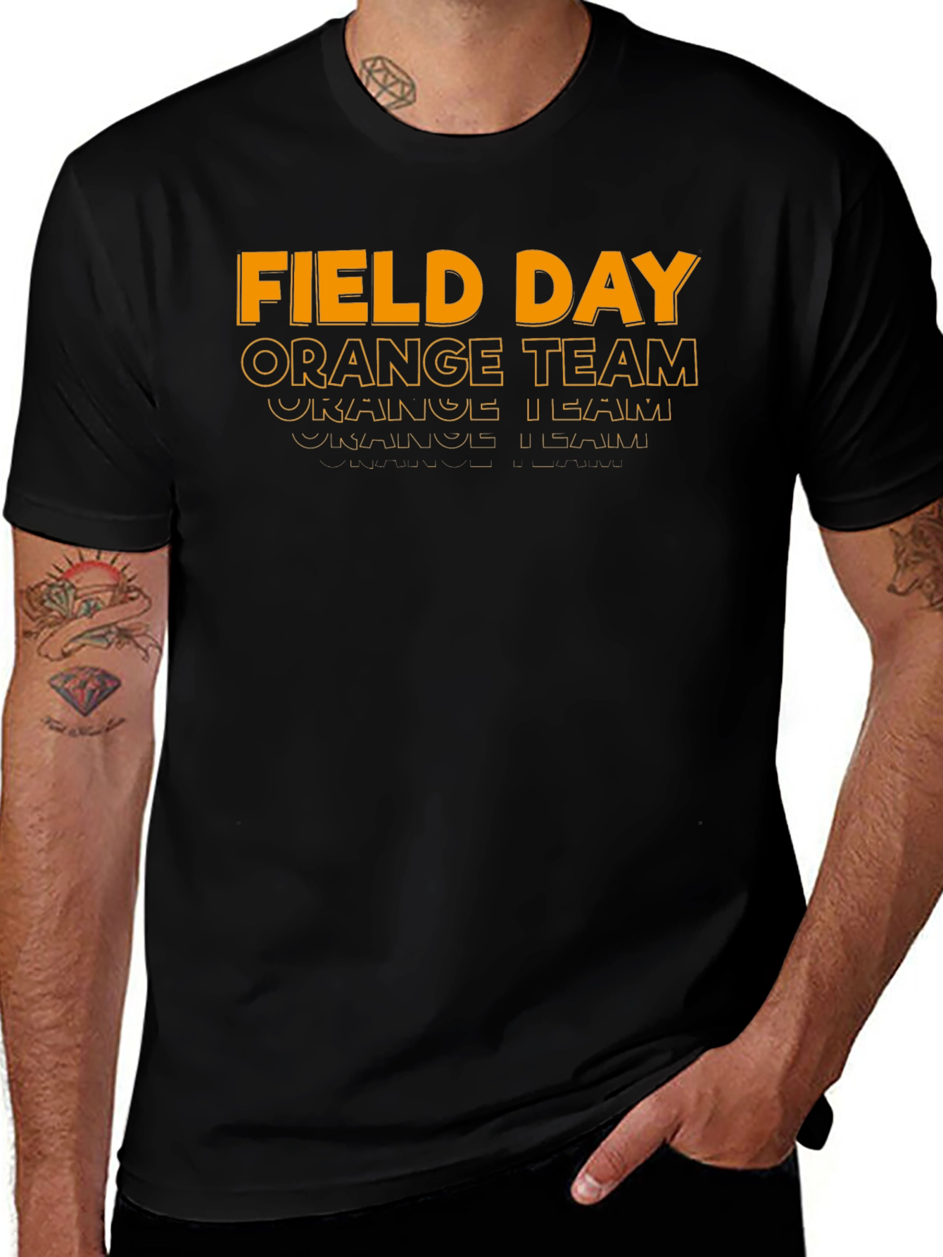 Field Day Orange Team Black T-Shirt