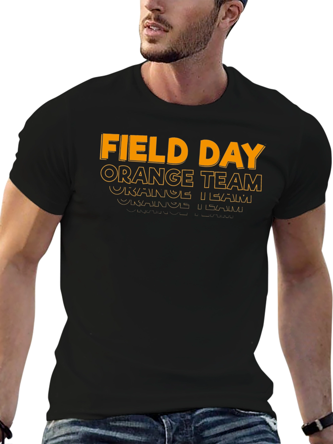 Field Day Orange Team Black T-Shirt