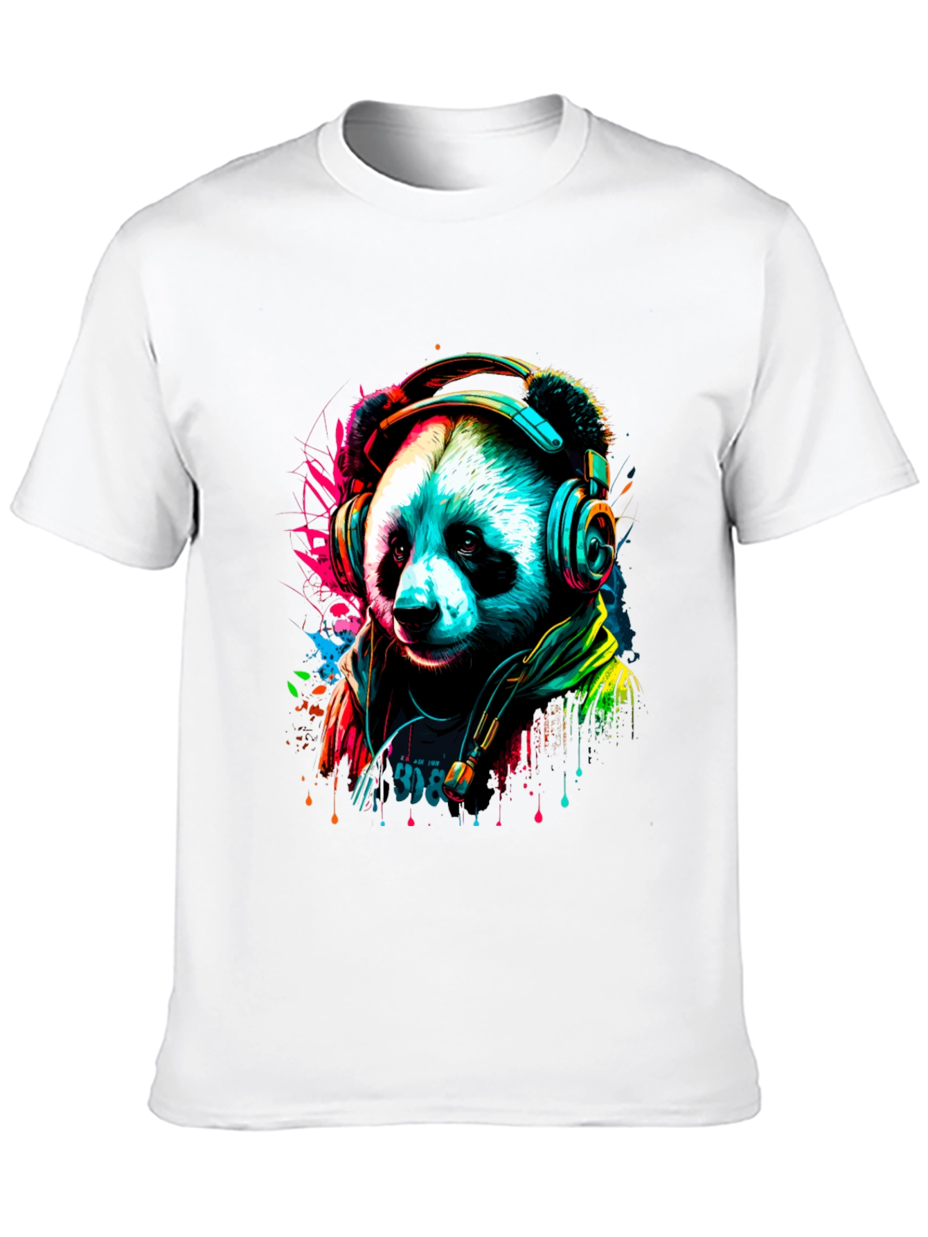 Trendy Panda DJ Graphic Tee - Black Unisex Shirt