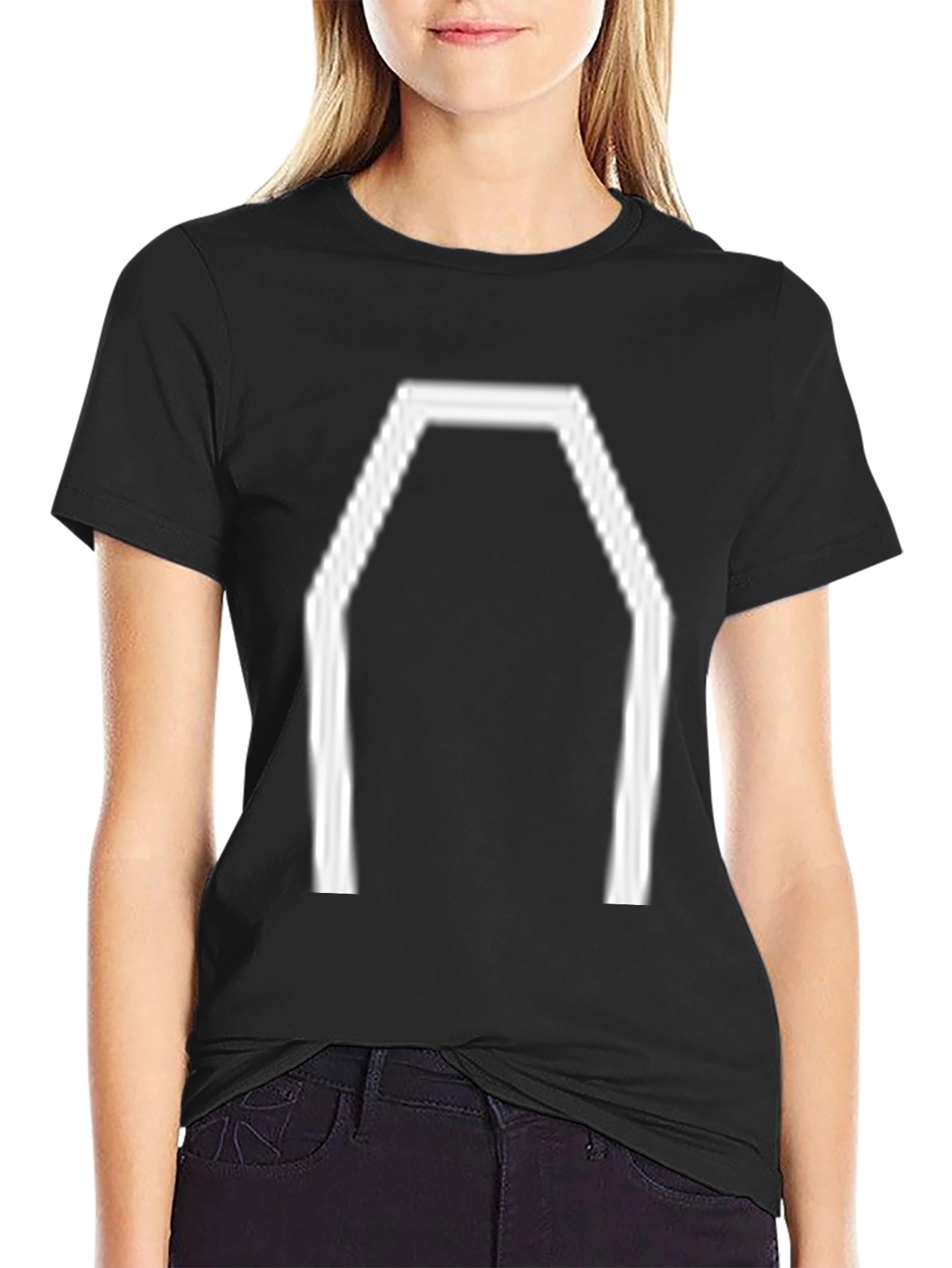 Geometric Coffin Graphic Tee - Black