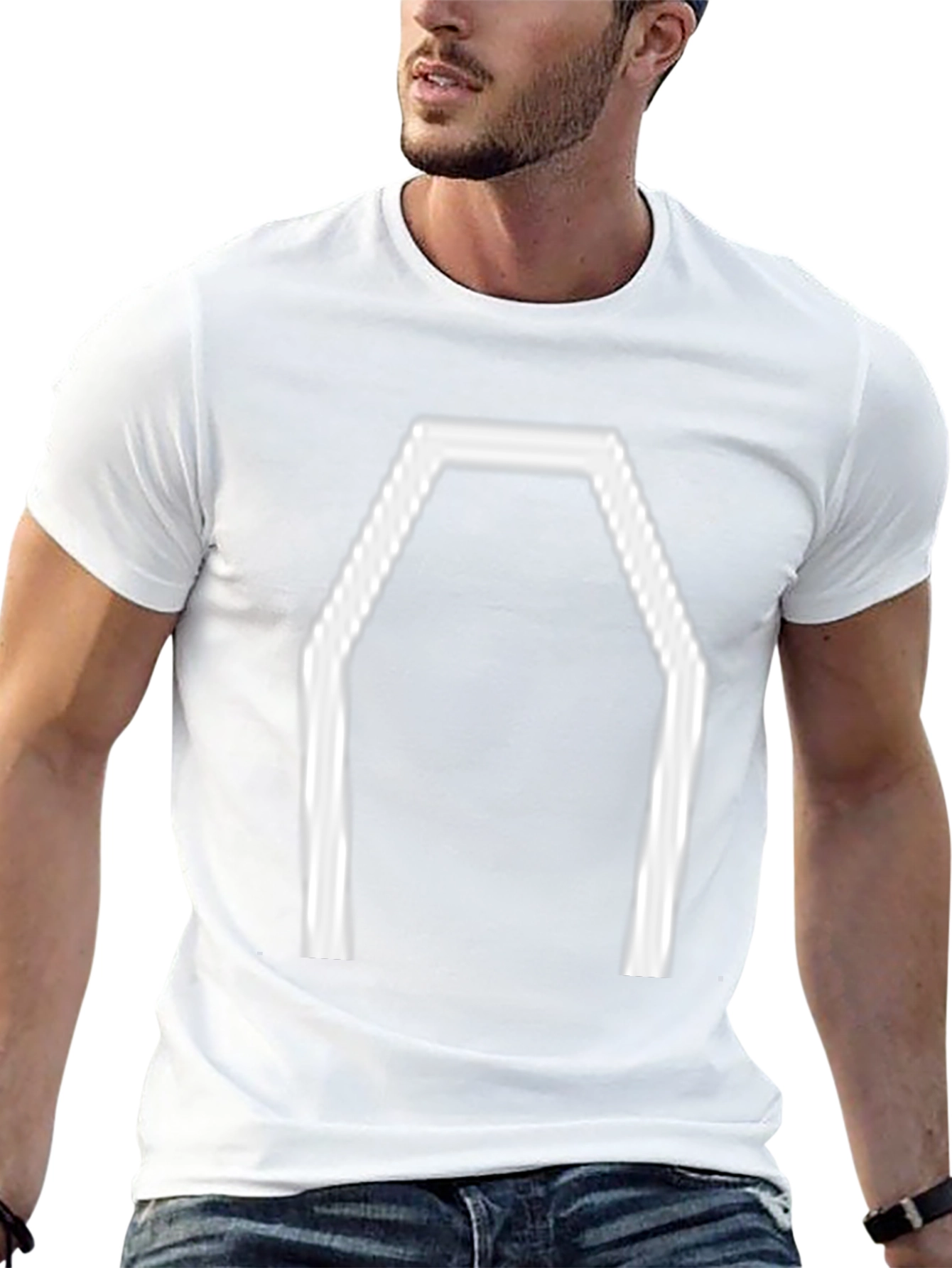 Geometric Coffin Graphic Tee - Black