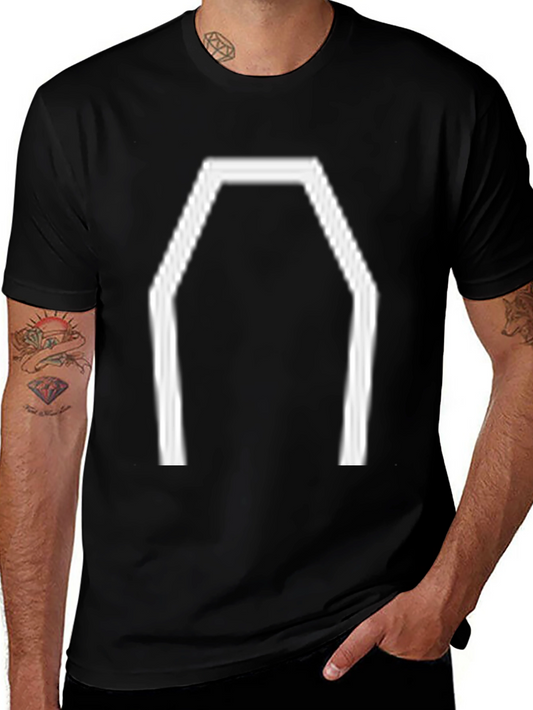 Geometric Coffin Graphic Tee - Black