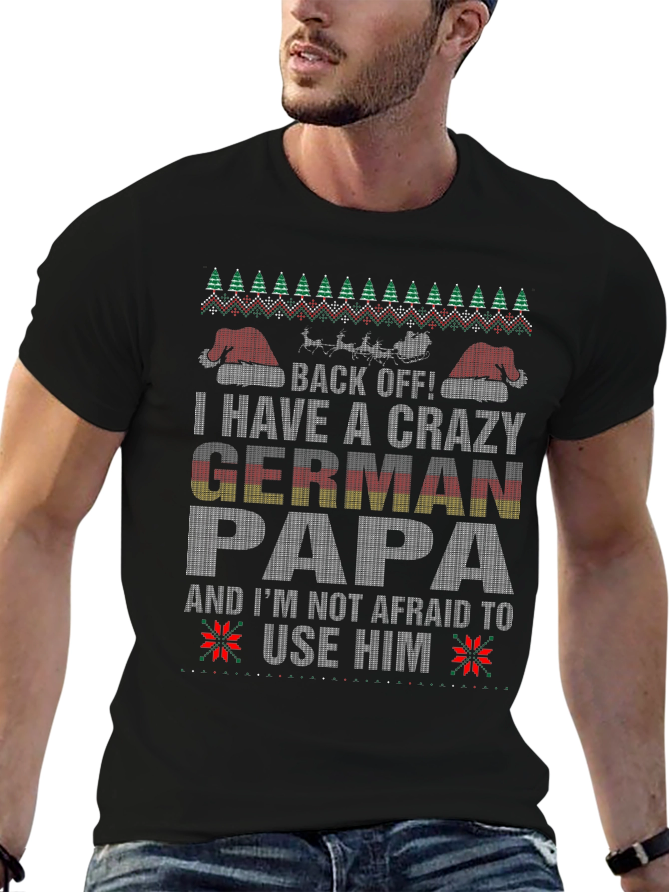 Crazy German Papa Christmas T-Shirt