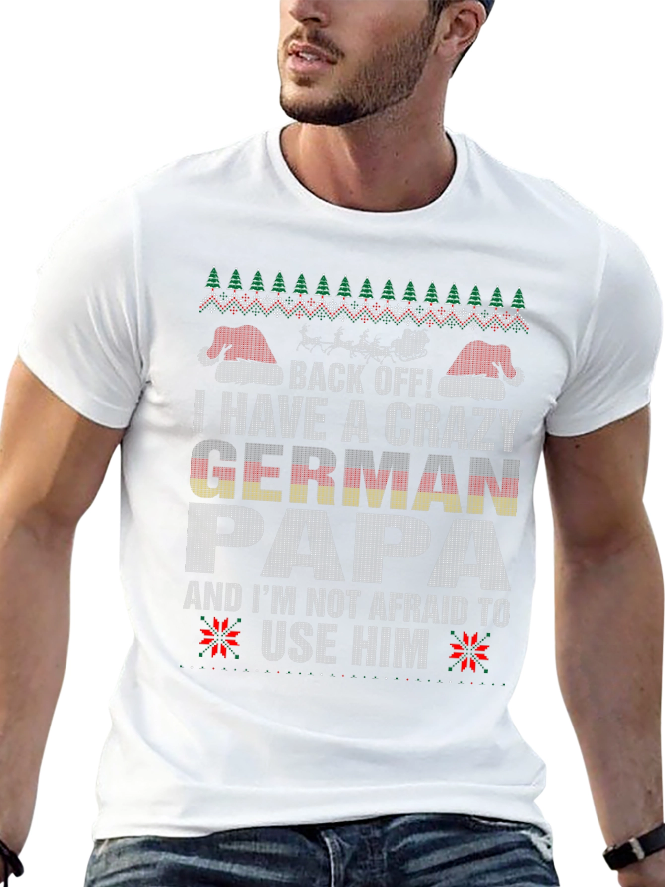 Crazy German Papa Christmas T-Shirt